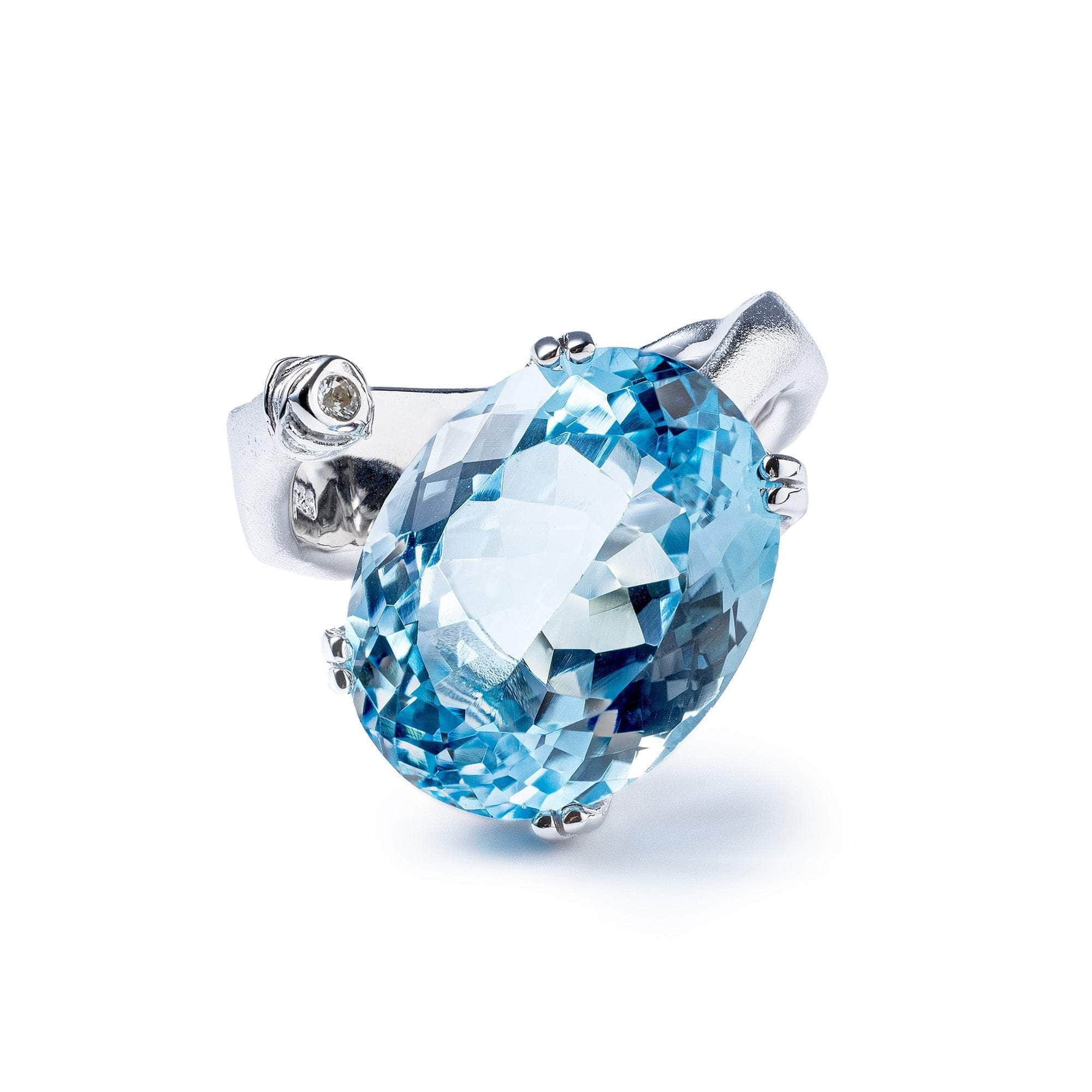 Veyra Blue Topaz and White Topaz Ring GERMAN KABIRSKI