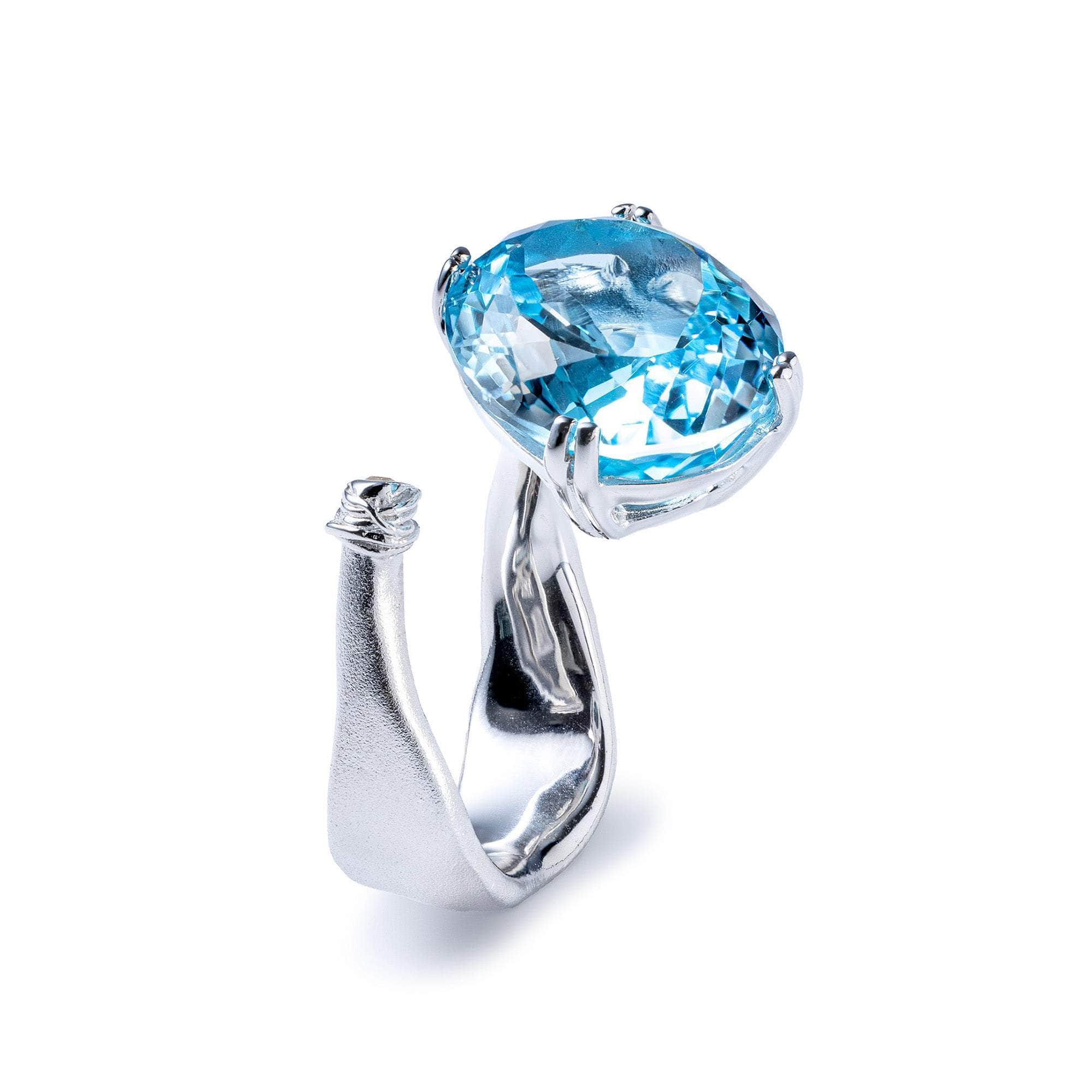 Veyra Blue Topaz and White Topaz Ring GERMAN KABIRSKI