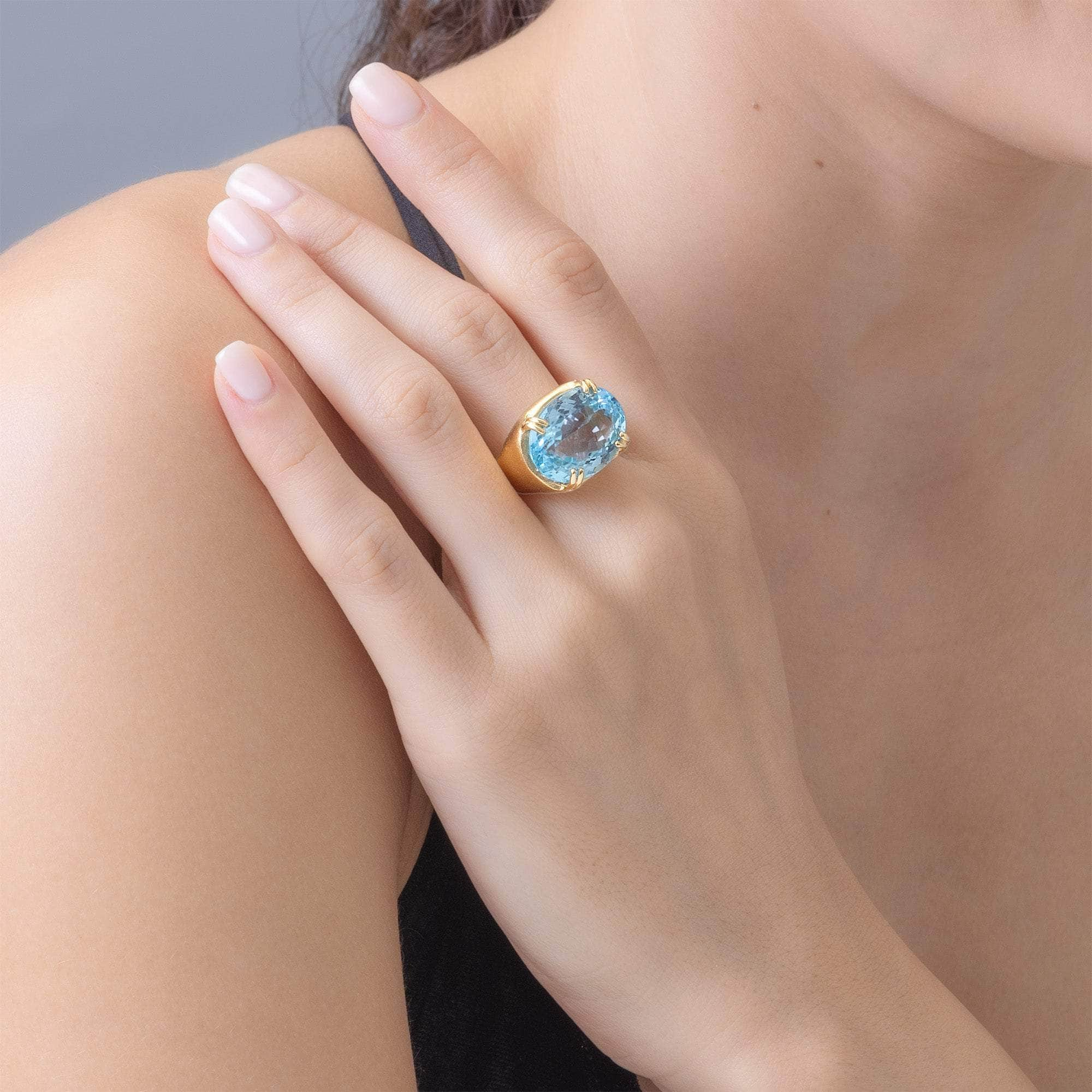 Tethys Blue Topaz Ring