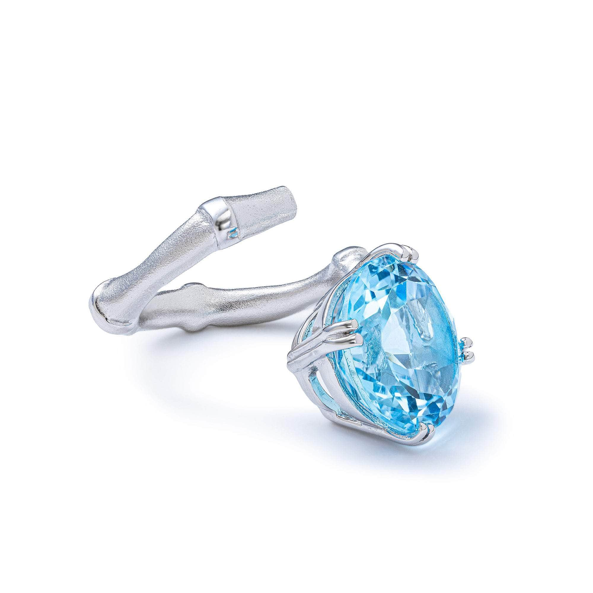 Mirae Blue Topaz and White Topaz Ring