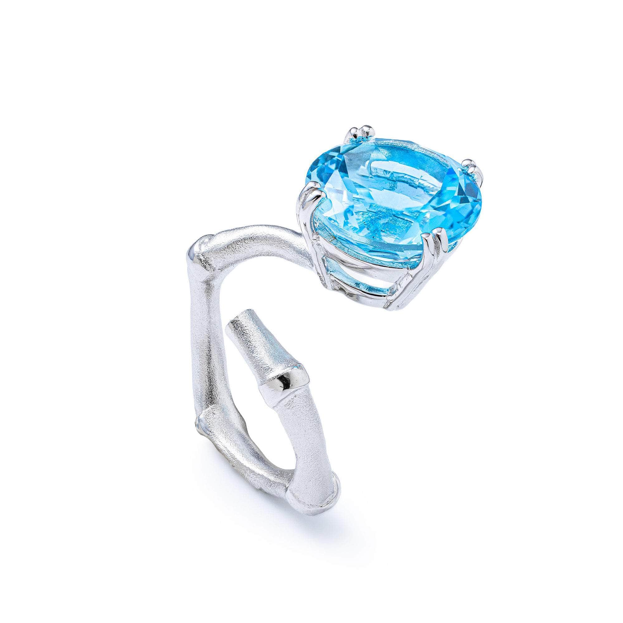 Mirae Blue Topaz and White Topaz Ring GERMAN KABIRSKI