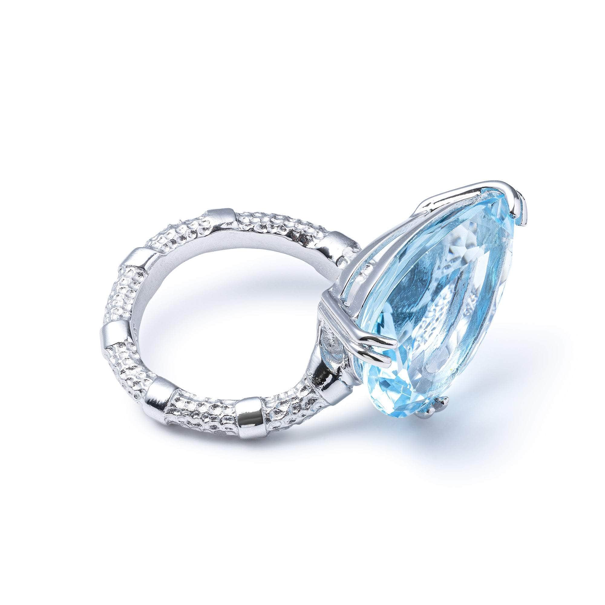 Neith Blue Topaz and White Topaz Ring GERMAN KABIRSKI