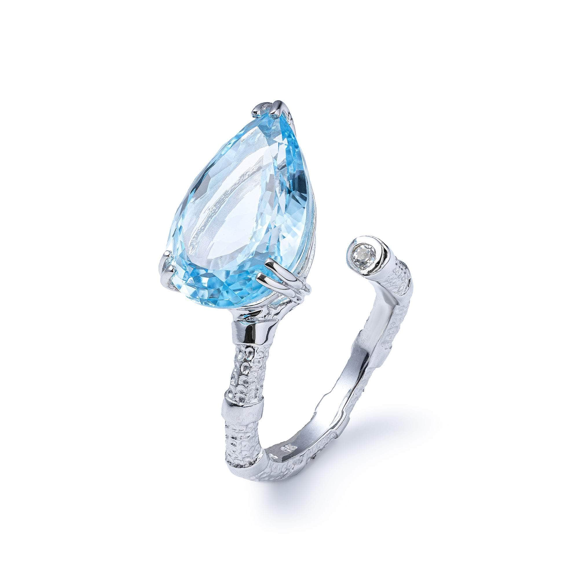 Neith Blue Topaz and White Topaz Ring GERMAN KABIRSKI