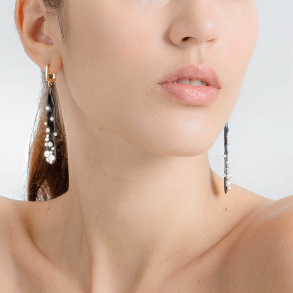 Njord White Micro Pearl Earrings GERMAN KABIRSKI