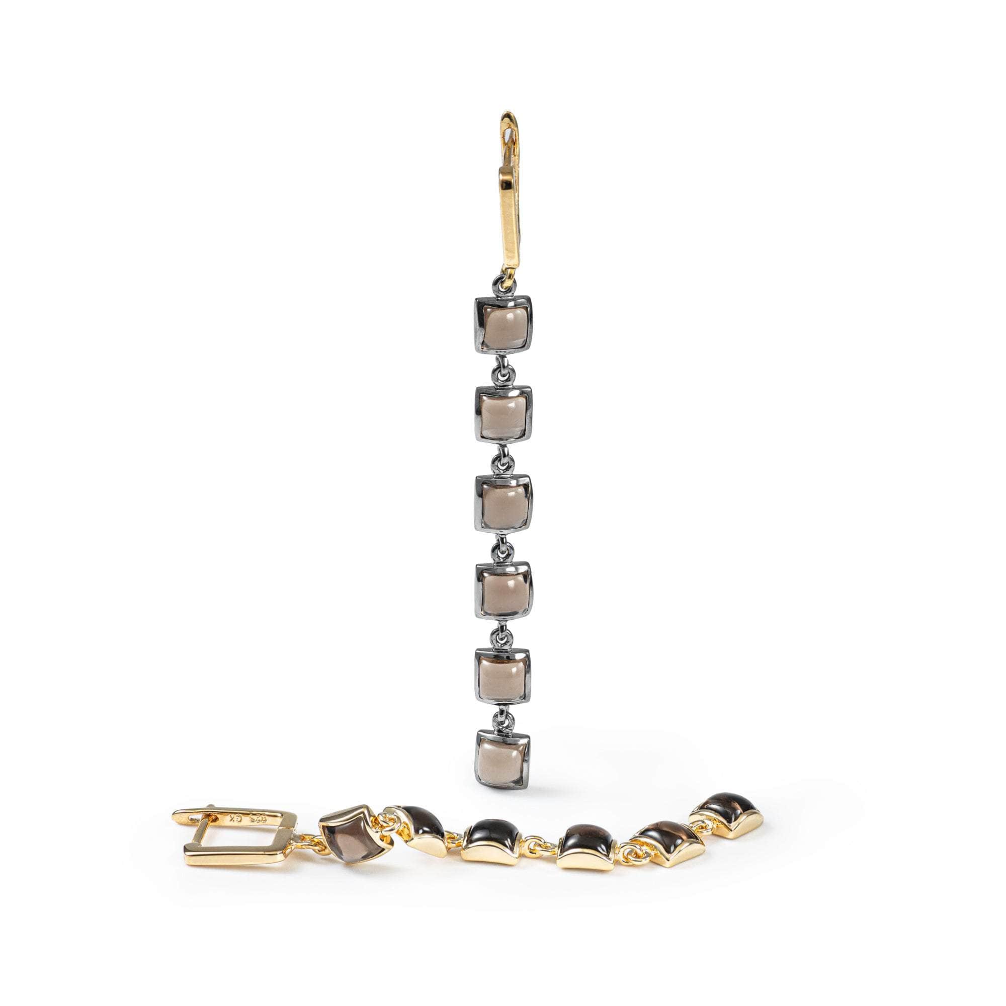 Aylo Smoky Quartz Earrings (Black Rhodium and Gold 18K) GERMAN KABIRSKI