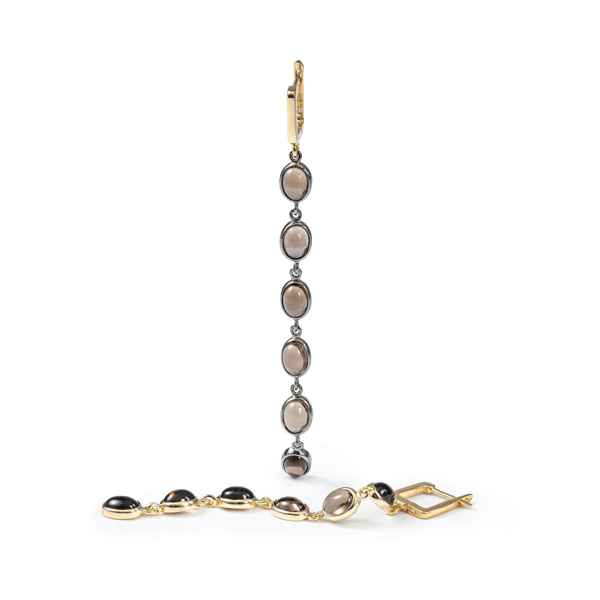 Koro Smoky Quartz Earrings (Black Rhodium and Gold 18K) GERMAN KABIRSKI