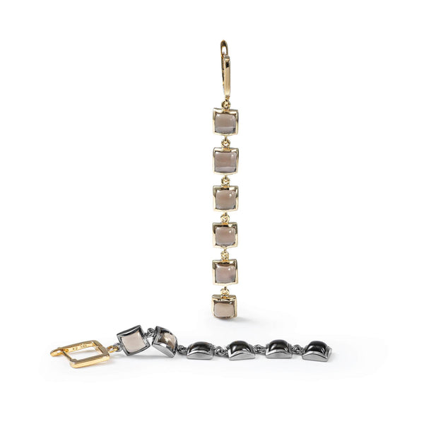 Isiba Smoky Quartz Earrings (Black Rhodium and Gold 18K) GERMAN KABIRSKI