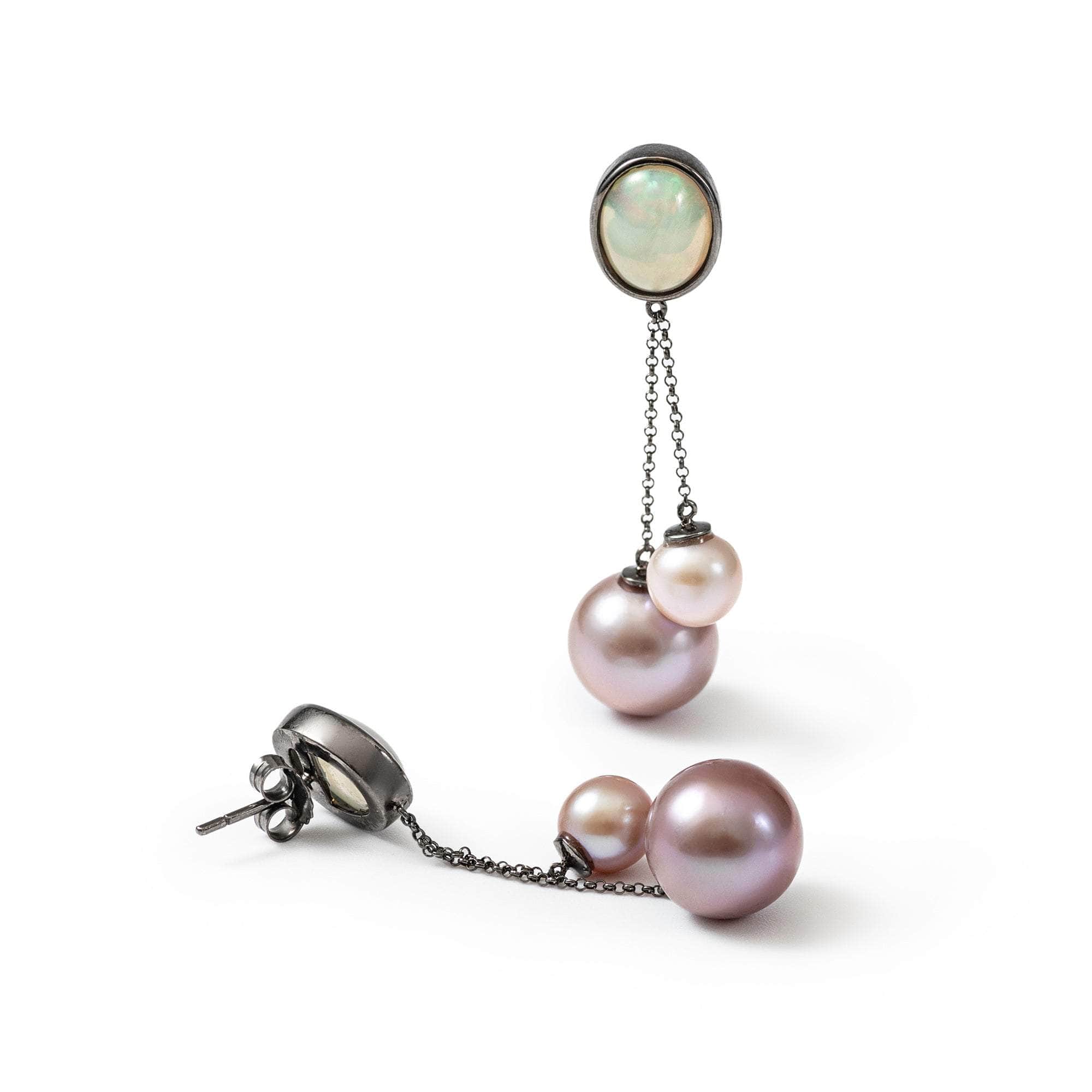 Bolla White Opal and Purple Pearl Earrings GERMAN KABIRSKI