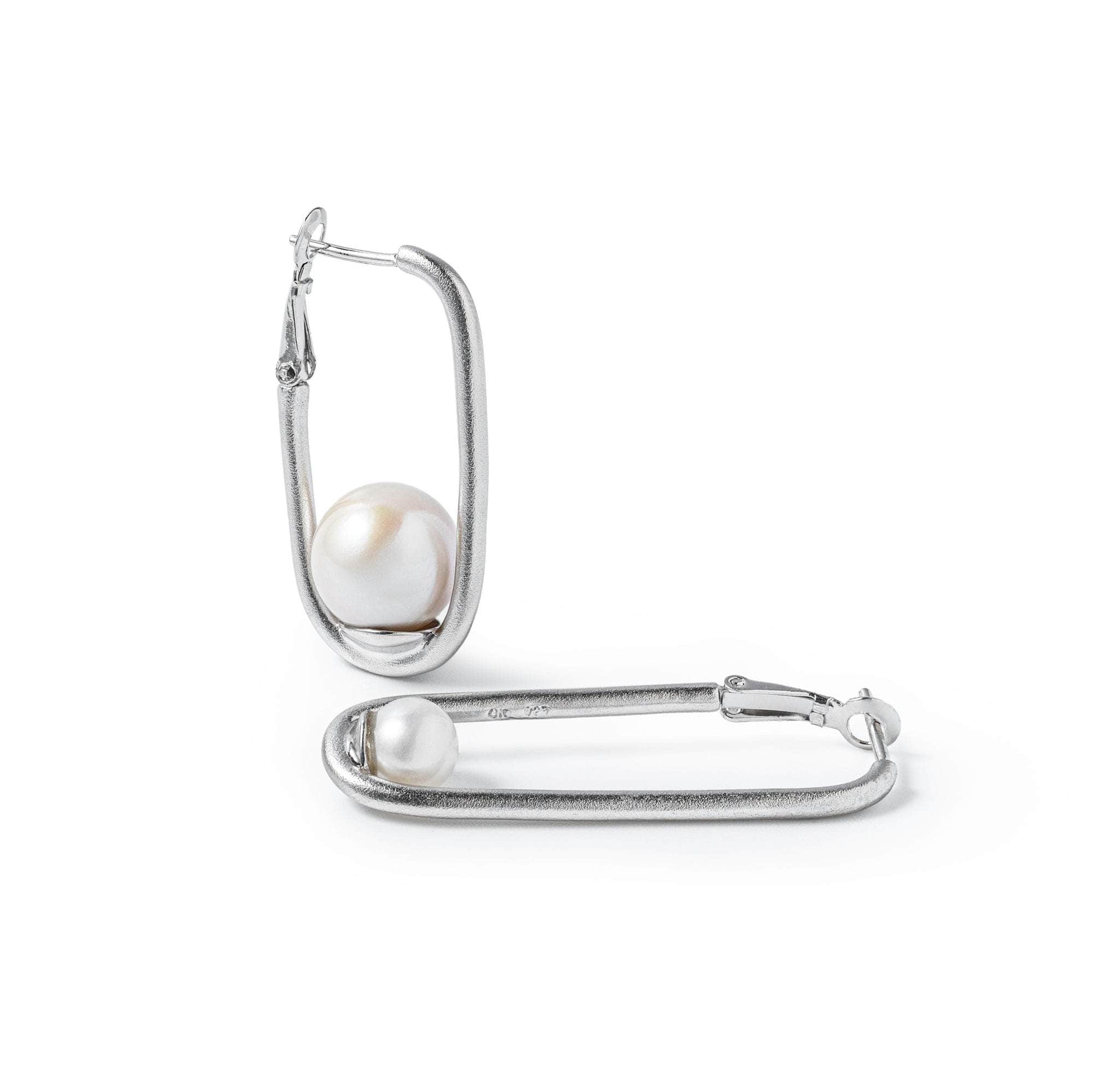 Wen White Pearl Earrings (White Rhodium) GERMAN KABIRSKI