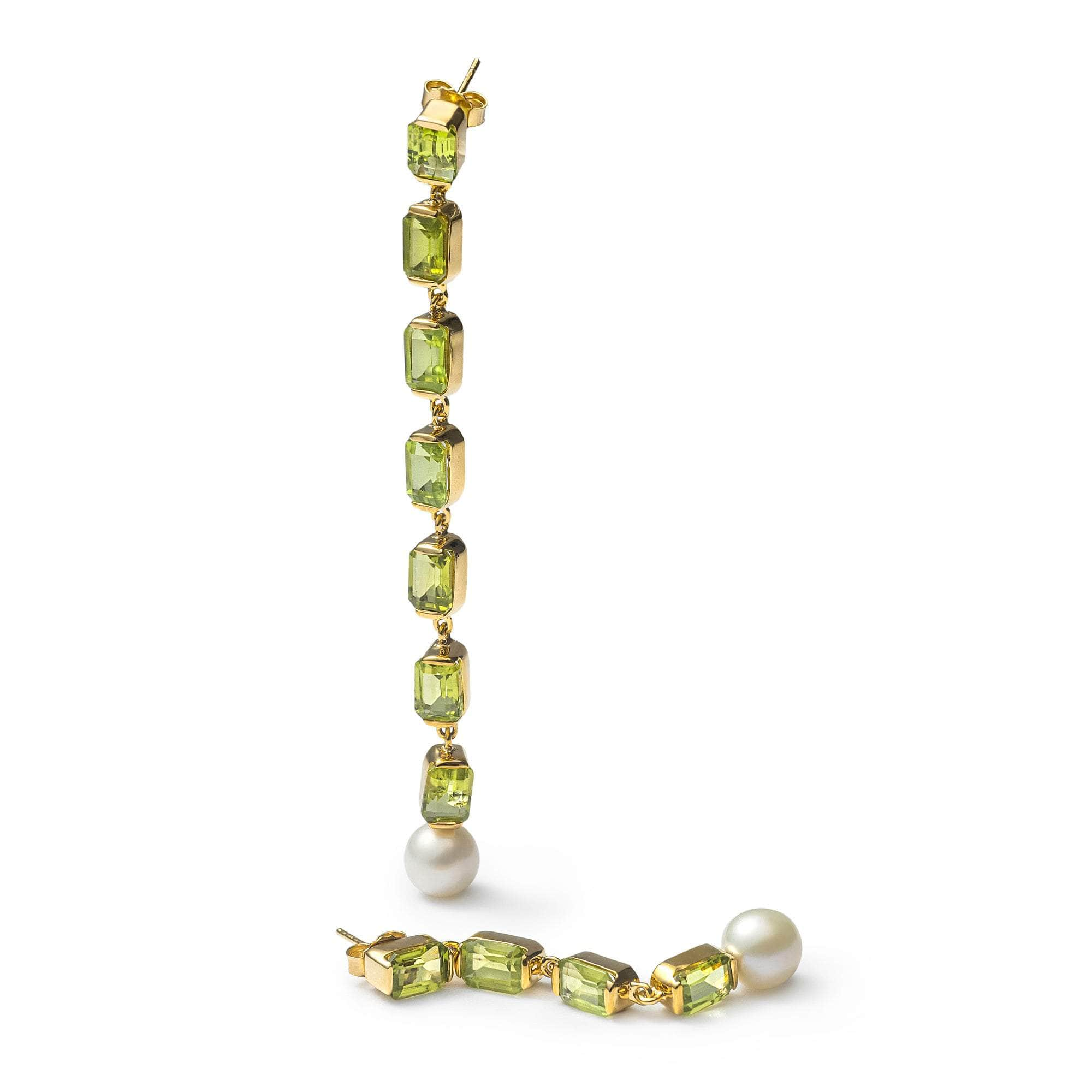 Laau Peridot and White Pearl Earrings GERMAN KABIRSKI