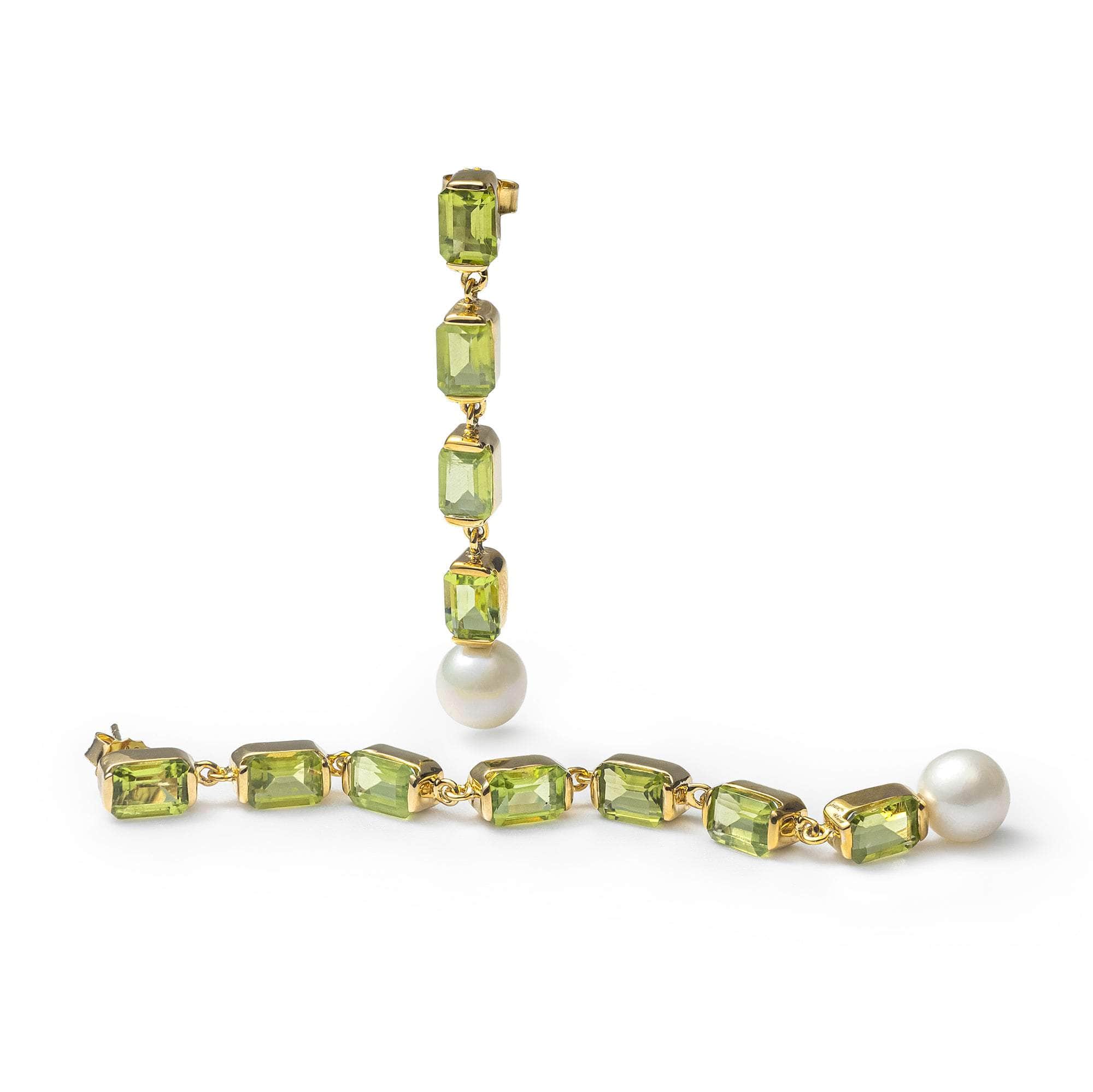 Laau Peridot and White Pearl Earrings GERMAN KABIRSKI