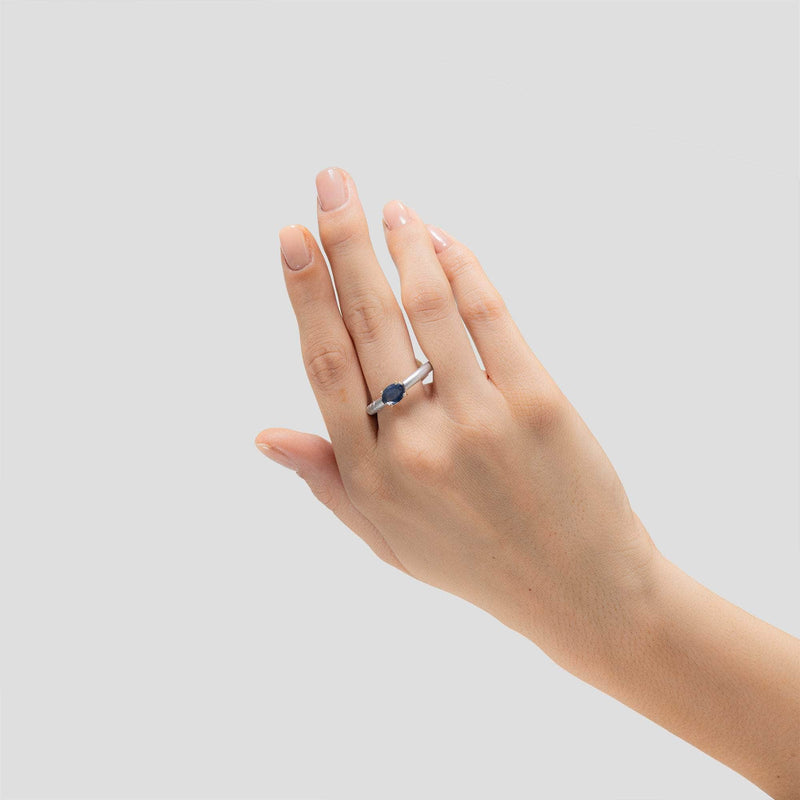 Ariadne Blue Sapphire Ring (White Rhodium) GERMAN KABIRSKI