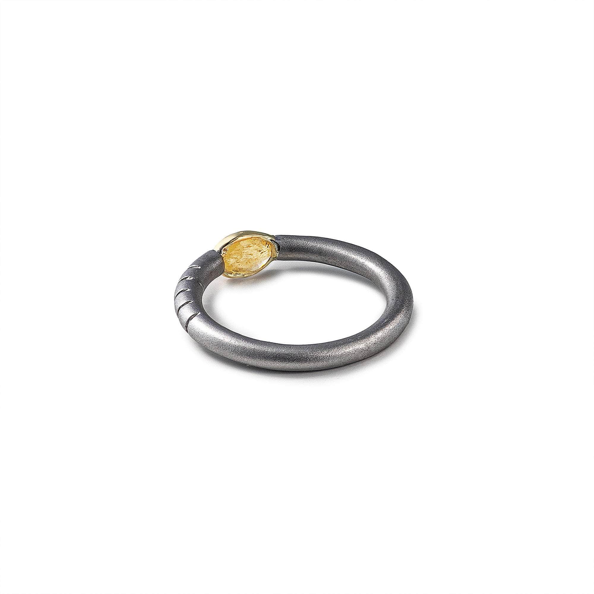 Thaia Yellow Sapphire Ring (Black Rhodium) GERMAN KABIRSKI