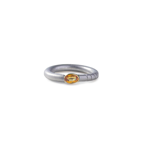 Juna Orange Sapphire Ring (White Rhodium) GERMAN KABIRSKI