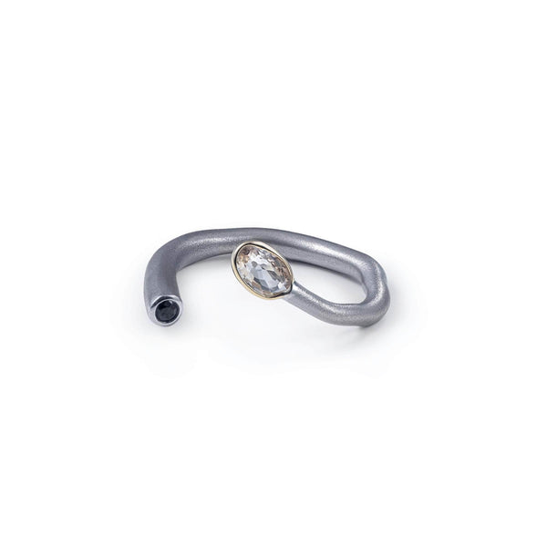 Beya Caramel Sapphire and Black Spinel Ring (White Rhodium ) GERMAN KABIRSKI
