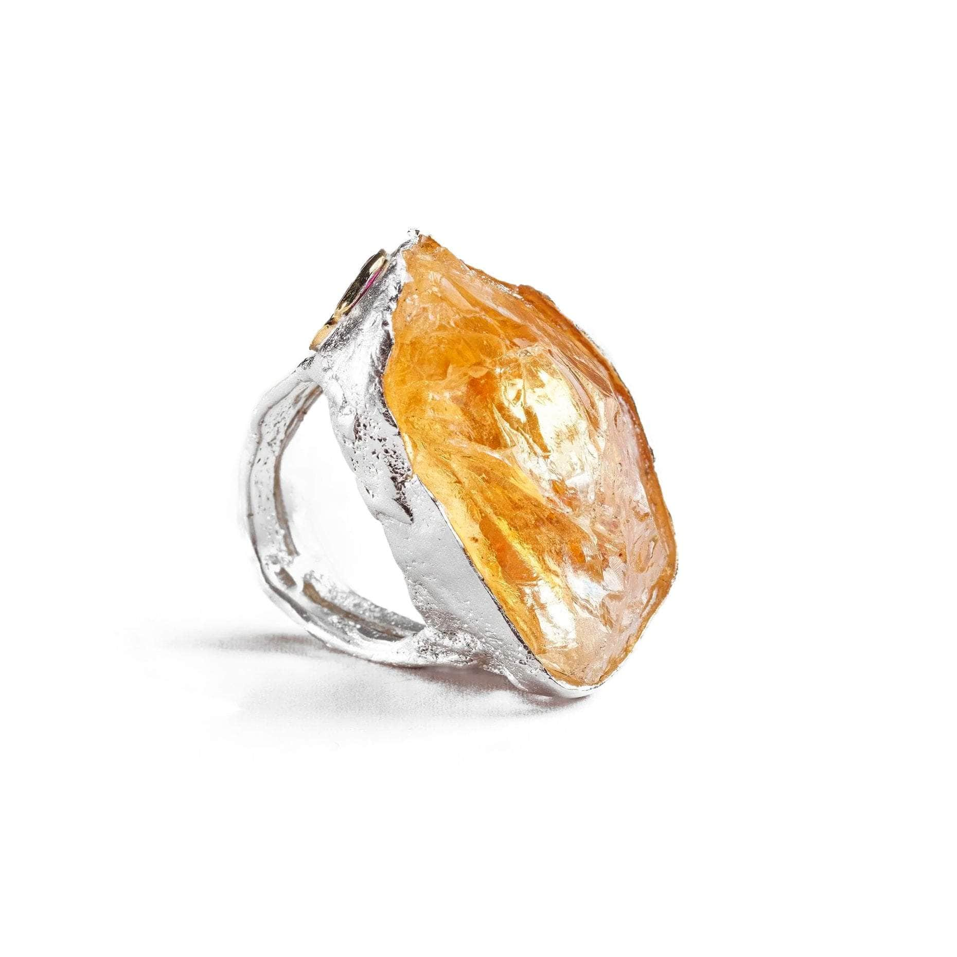 Idla Citrine and Ruby Ring GERMAN KABIRSKI