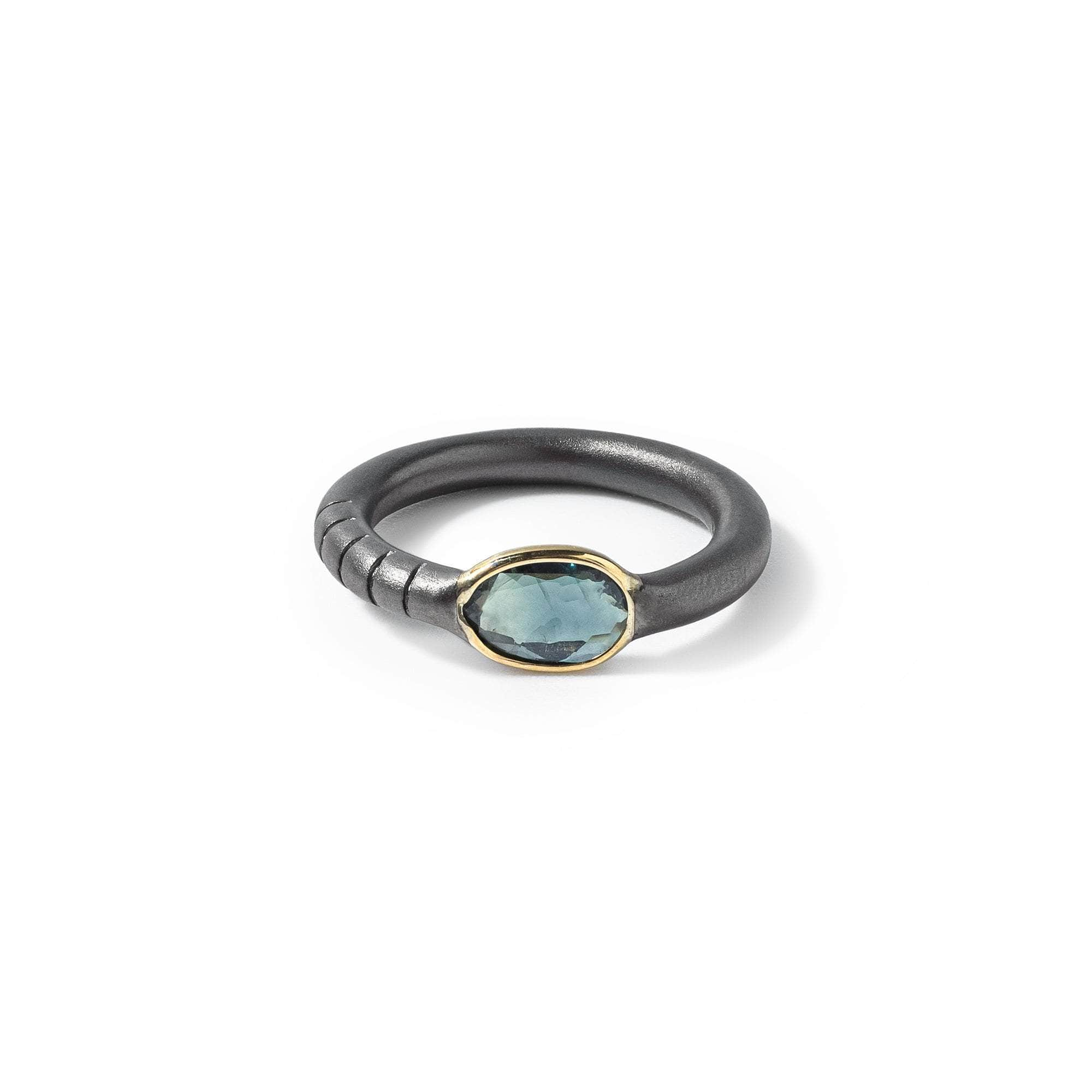 Aoki Blue Sapphire Ring (Black Rhodium) GERMAN KABIRSKI