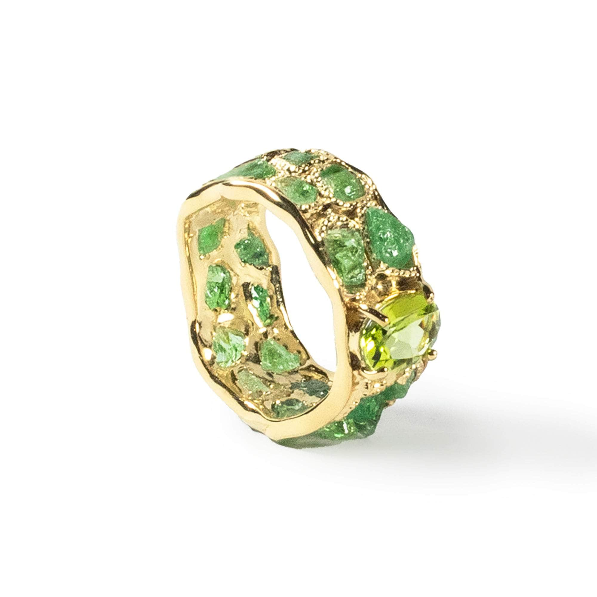 Aharu Rough Tsavorite and Peridot Ring GERMAN KABIRSKI