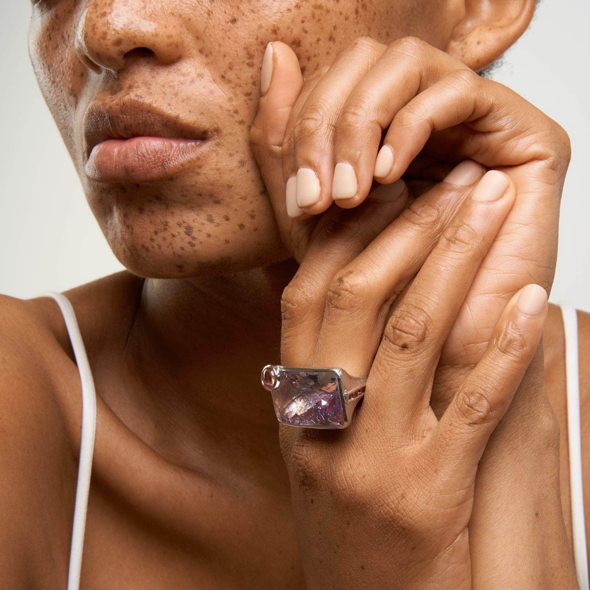 Archim Lavender Amethyst and Pink Tourmaline and Ruby Ring GERMAN KABIRSKI