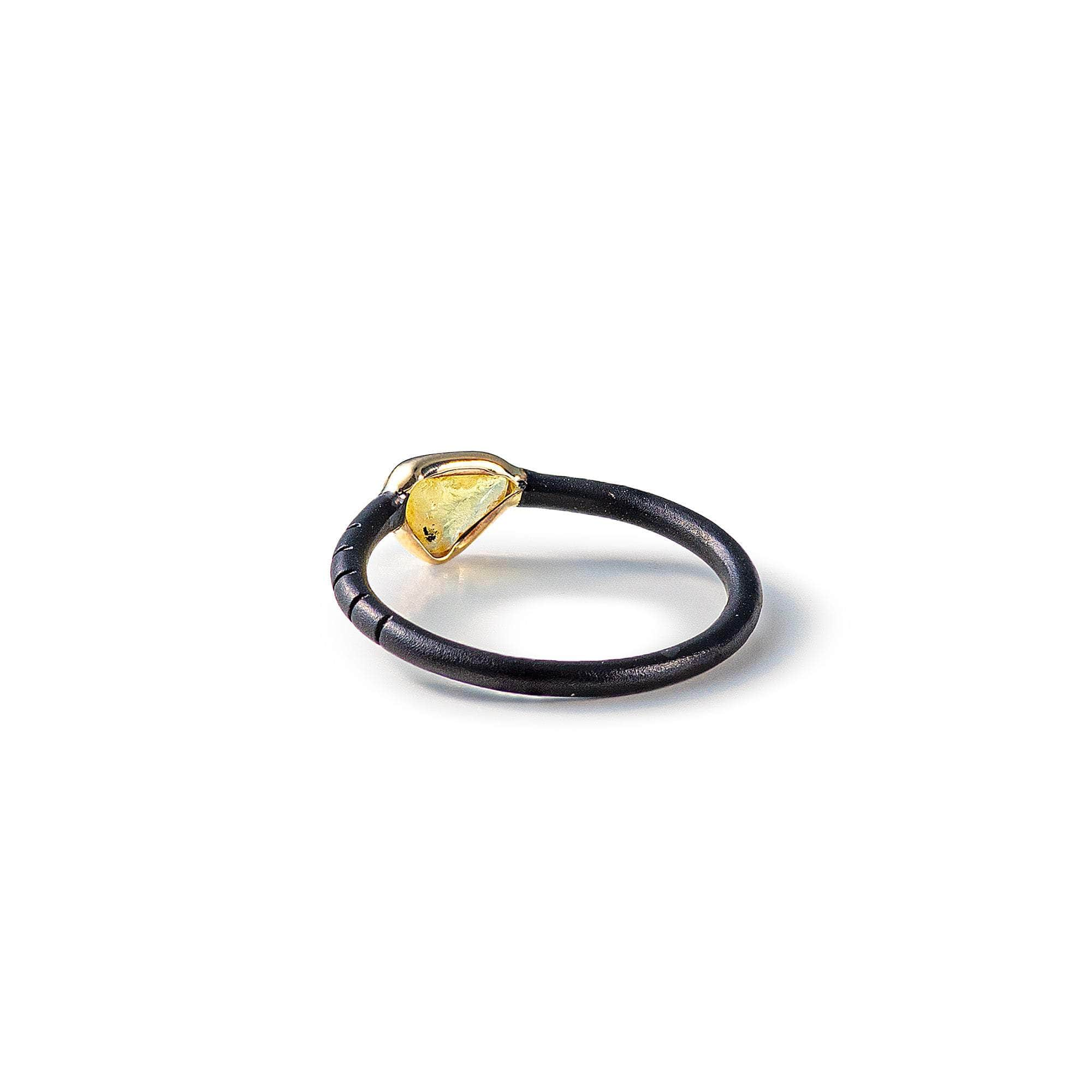 Aspa Rough Yellow Sapphire Ring (Anthracite) GERMAN KABIRSKI