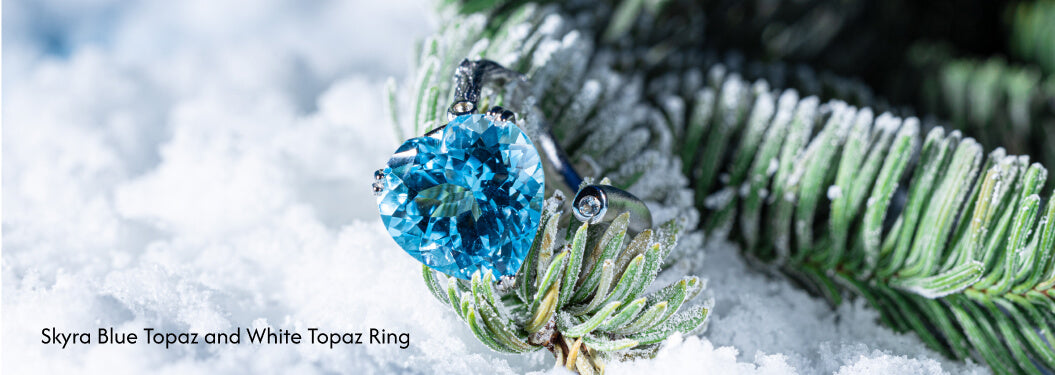 Skyra Blue Topaz and White Topaz Ring