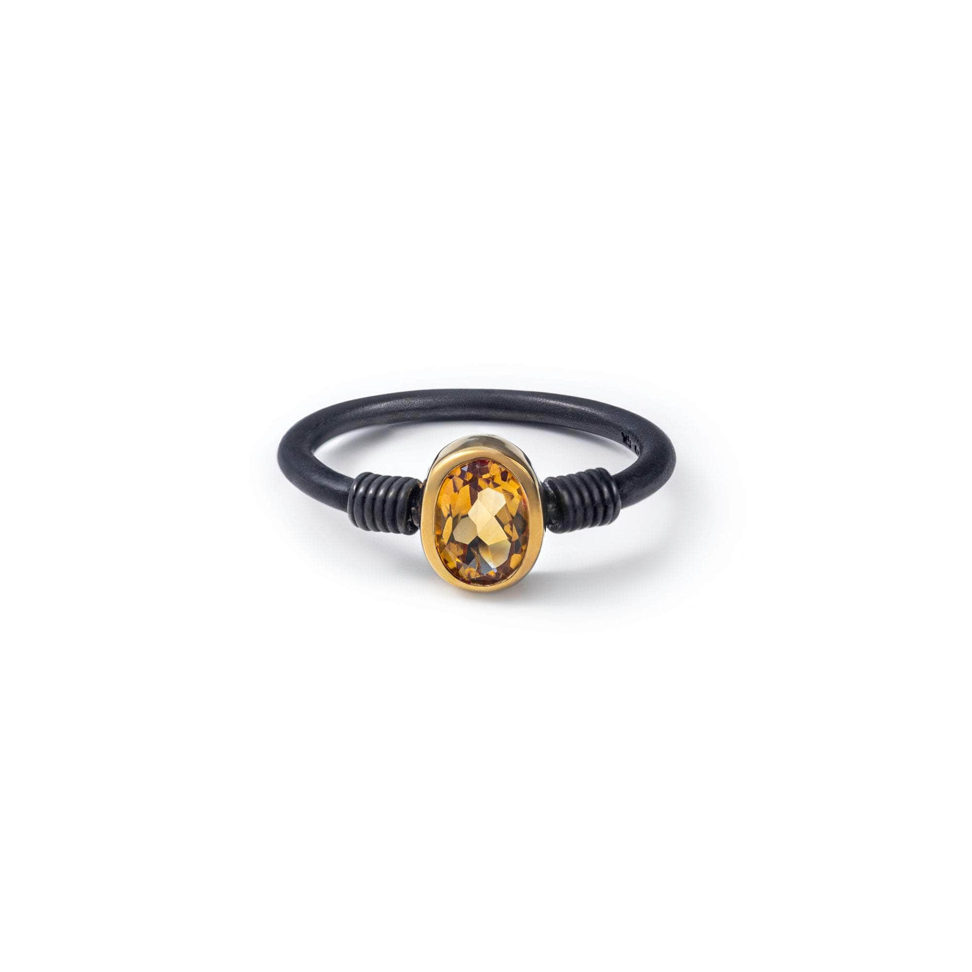 Dido Citrine Ring (Black Anthracite and Gold 18K) GERMAN KABIRSKI