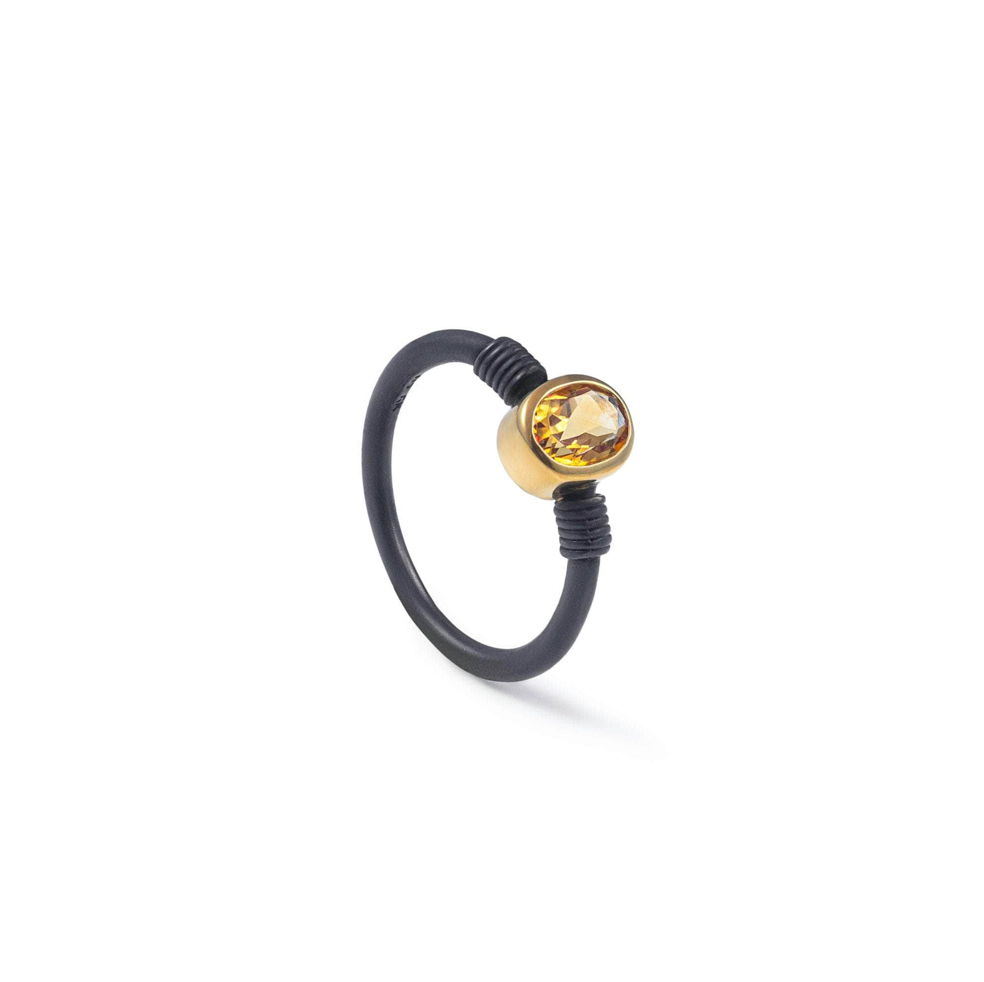 Dido Citrine Ring (Black Anthracite and Gold 18K) GERMAN KABIRSKI