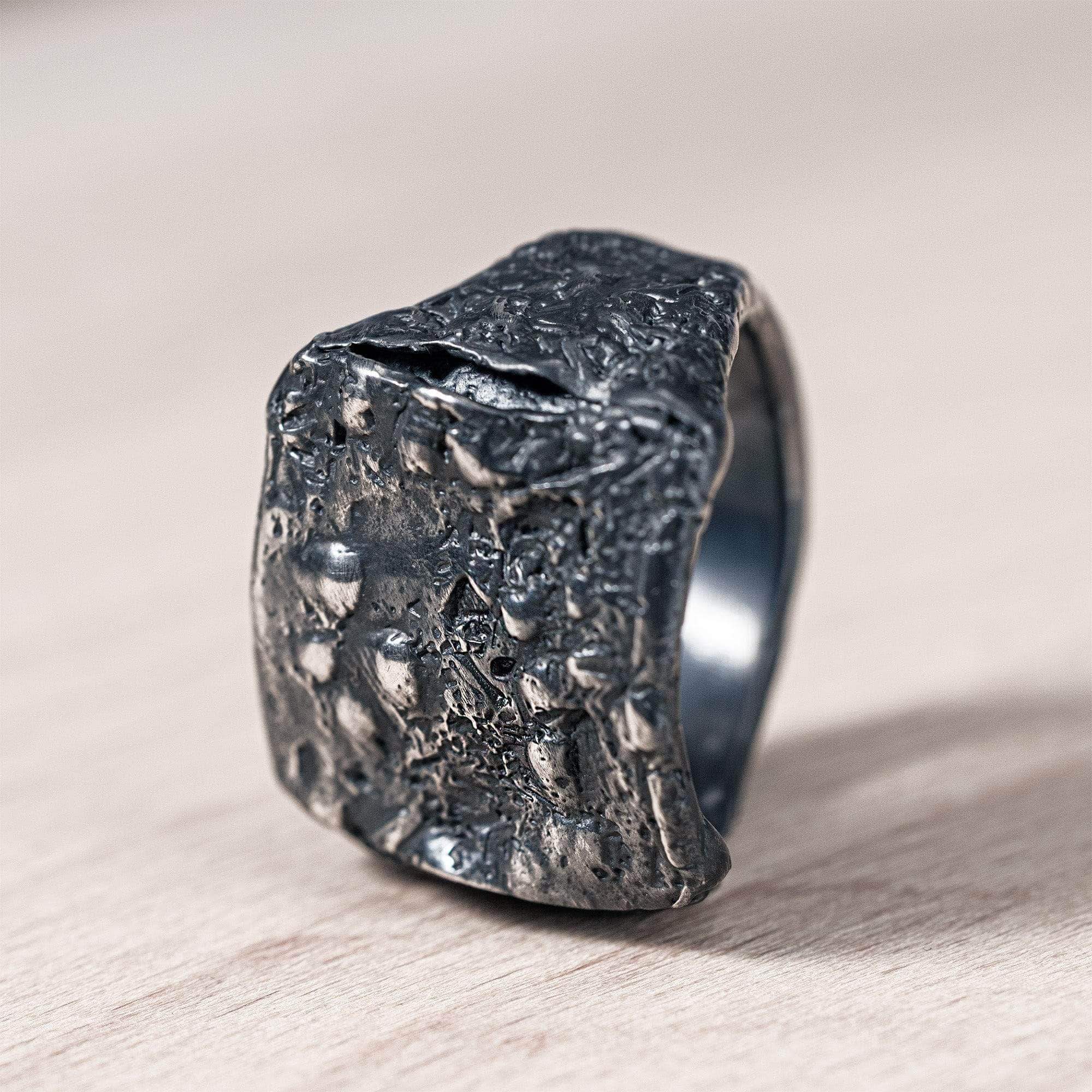 Drith Rustic Silver Ring with Natural Flowing Texture