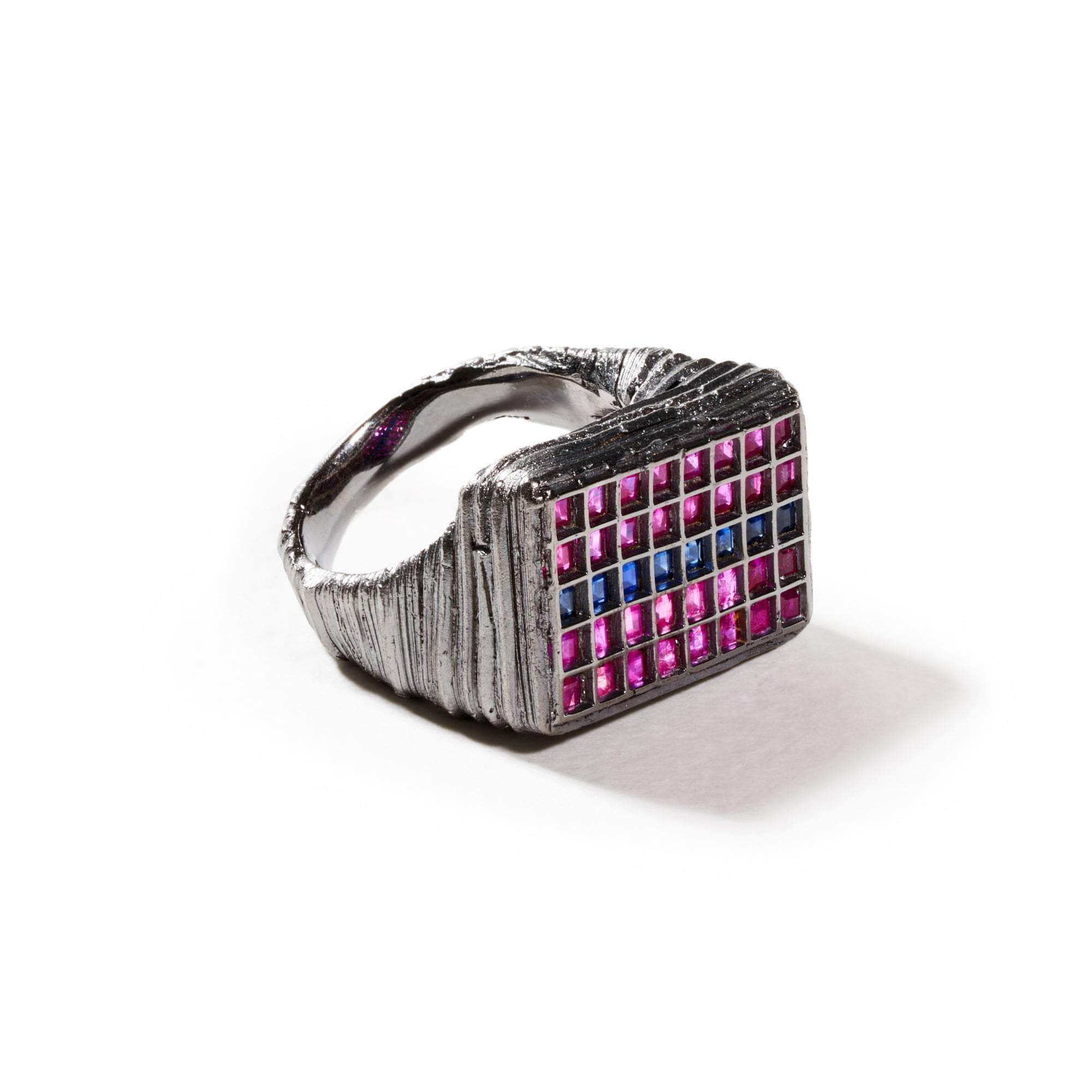 Beam Sapphire and Ruby Ring GERMAN KABIRSKI