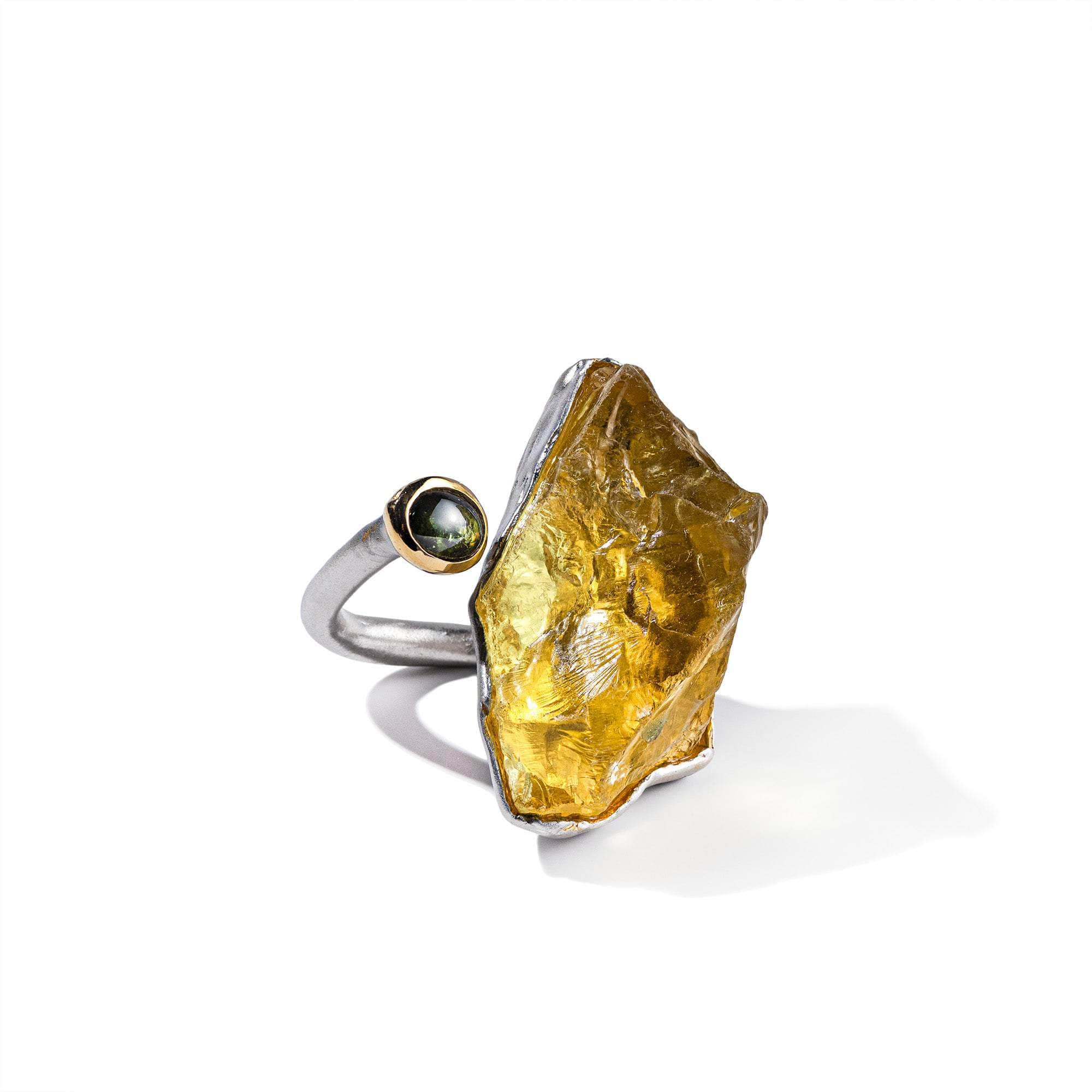 Pietra Rough Citrine and Green Tourmarine Ring GERMAN KABIRSKI