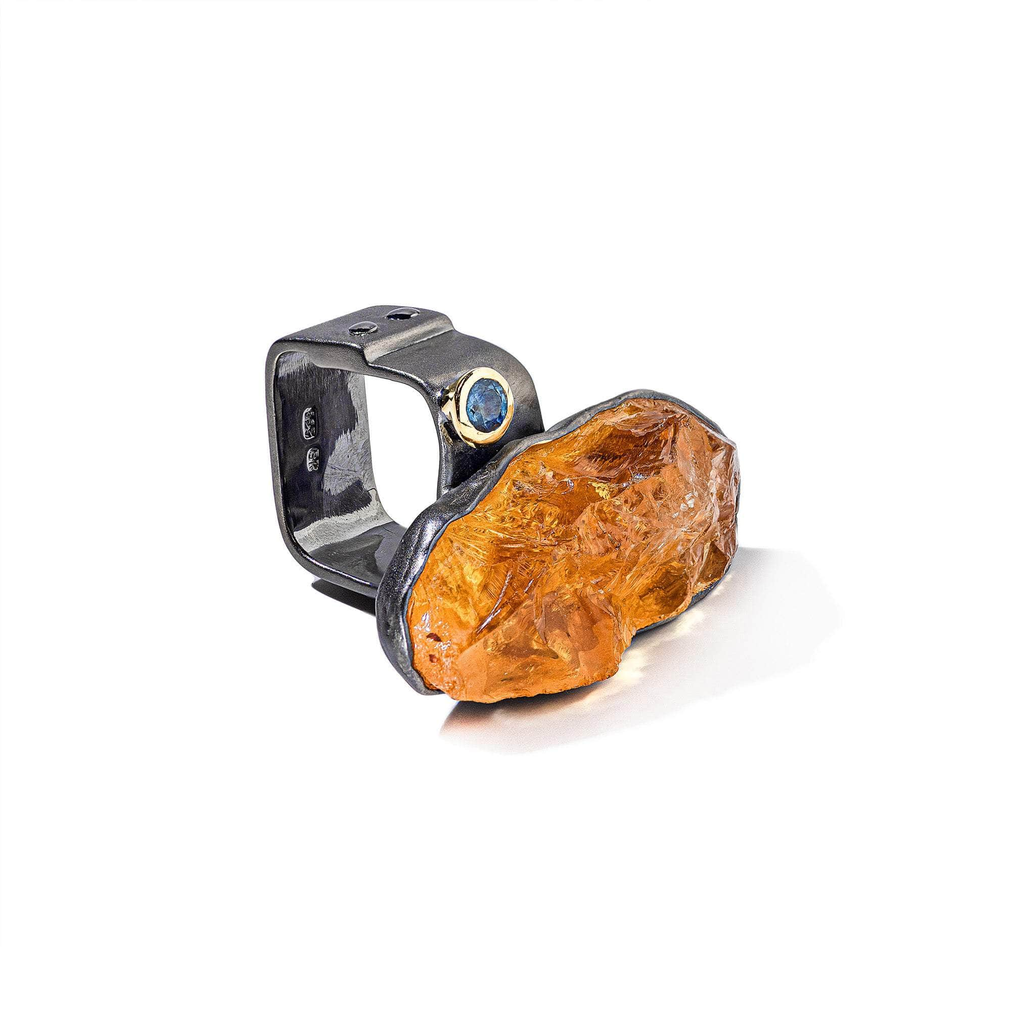 Yuki Rough Citrine and Blue Sapphire Ring GERMAN KABIRSKI