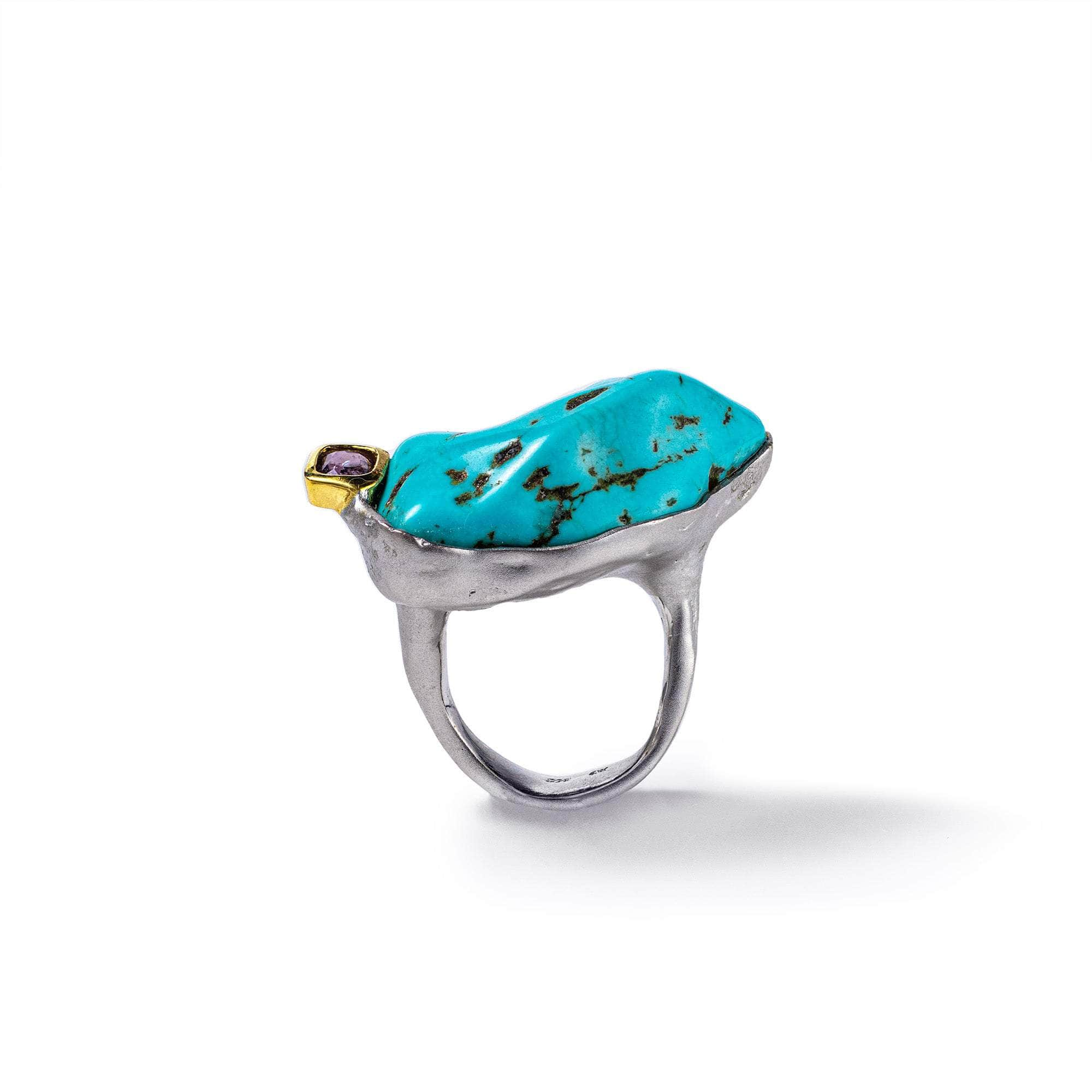 Firoz Turquoise and Amethyst Ring GERMAN KABIRSKI