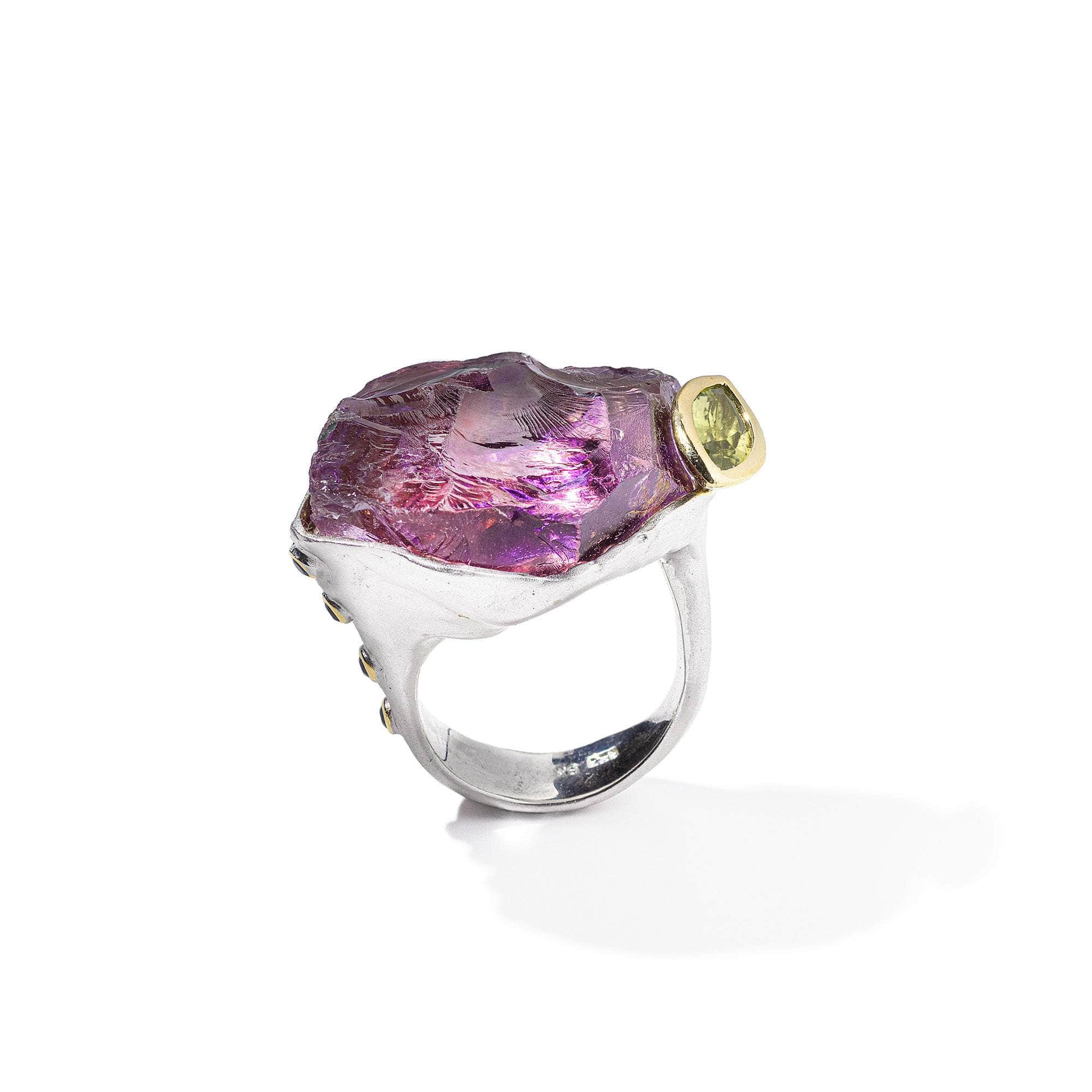 Fiol Rough Amethyst and Peridot Ring GERMAN KABIRSKI