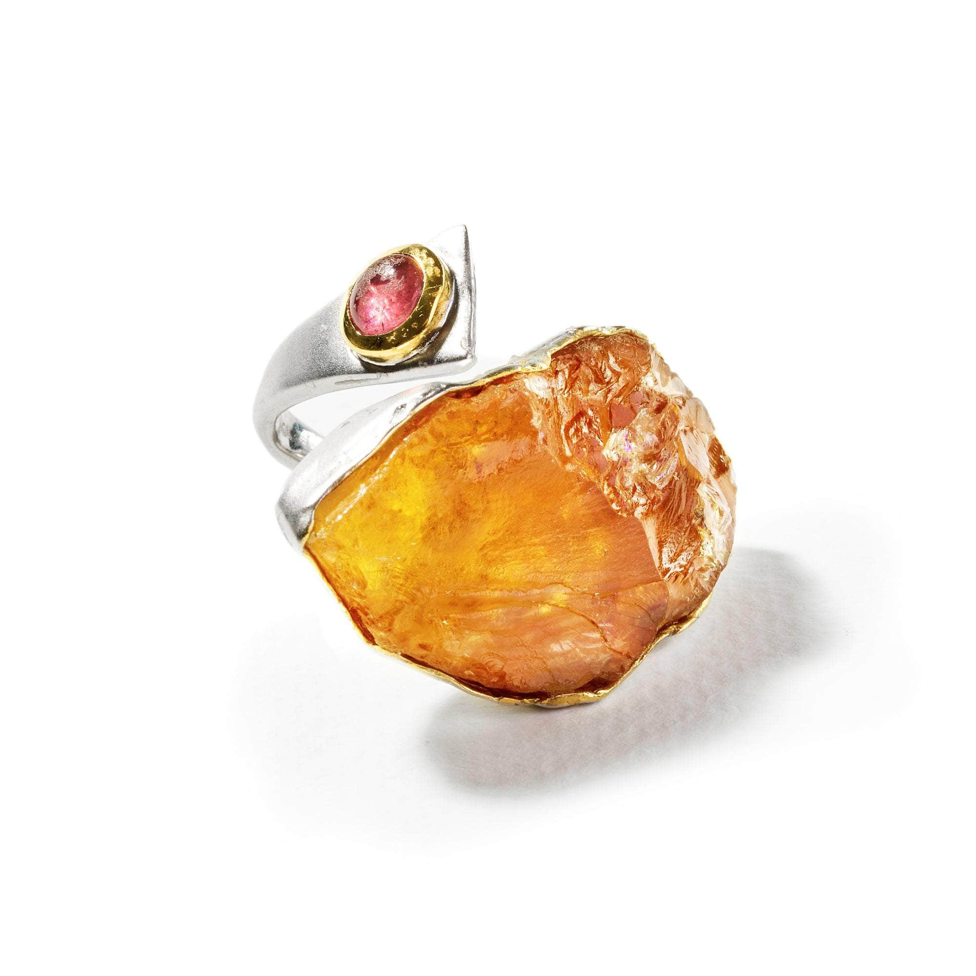 Argos Rough Citrine and Pink Tourmaline Ring GERMAN KABIRSKI