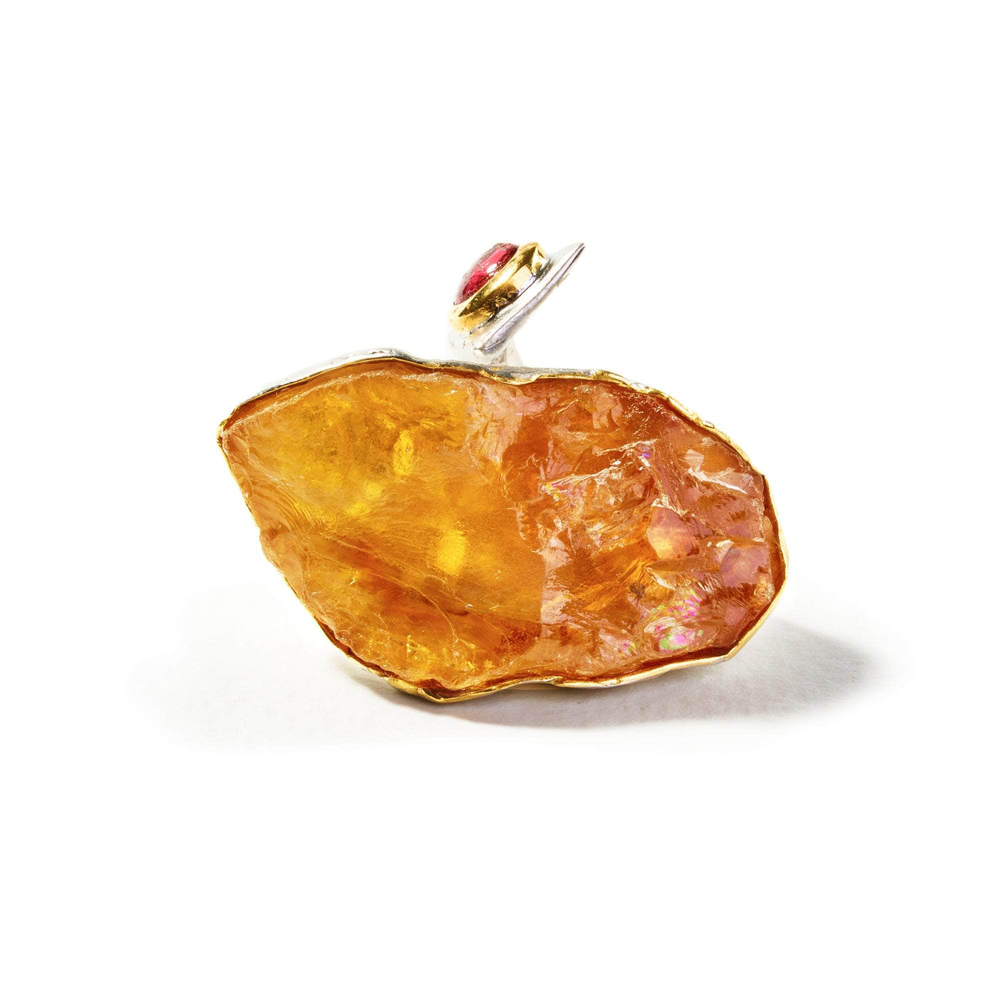 Argos Rough Citrine and Pink Tourmaline Ring GERMAN KABIRSKI