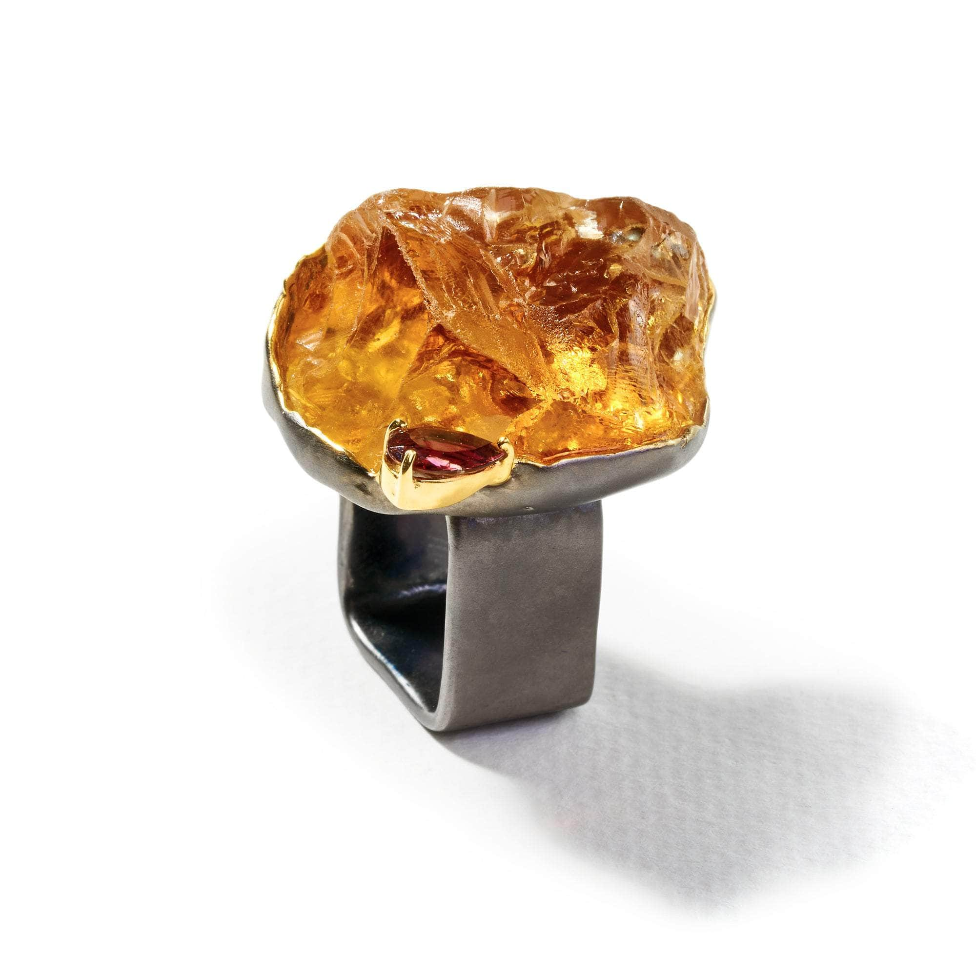 Anders Rough Citrine and Pink Tourmaline Ring GERMAN KABIRSKI