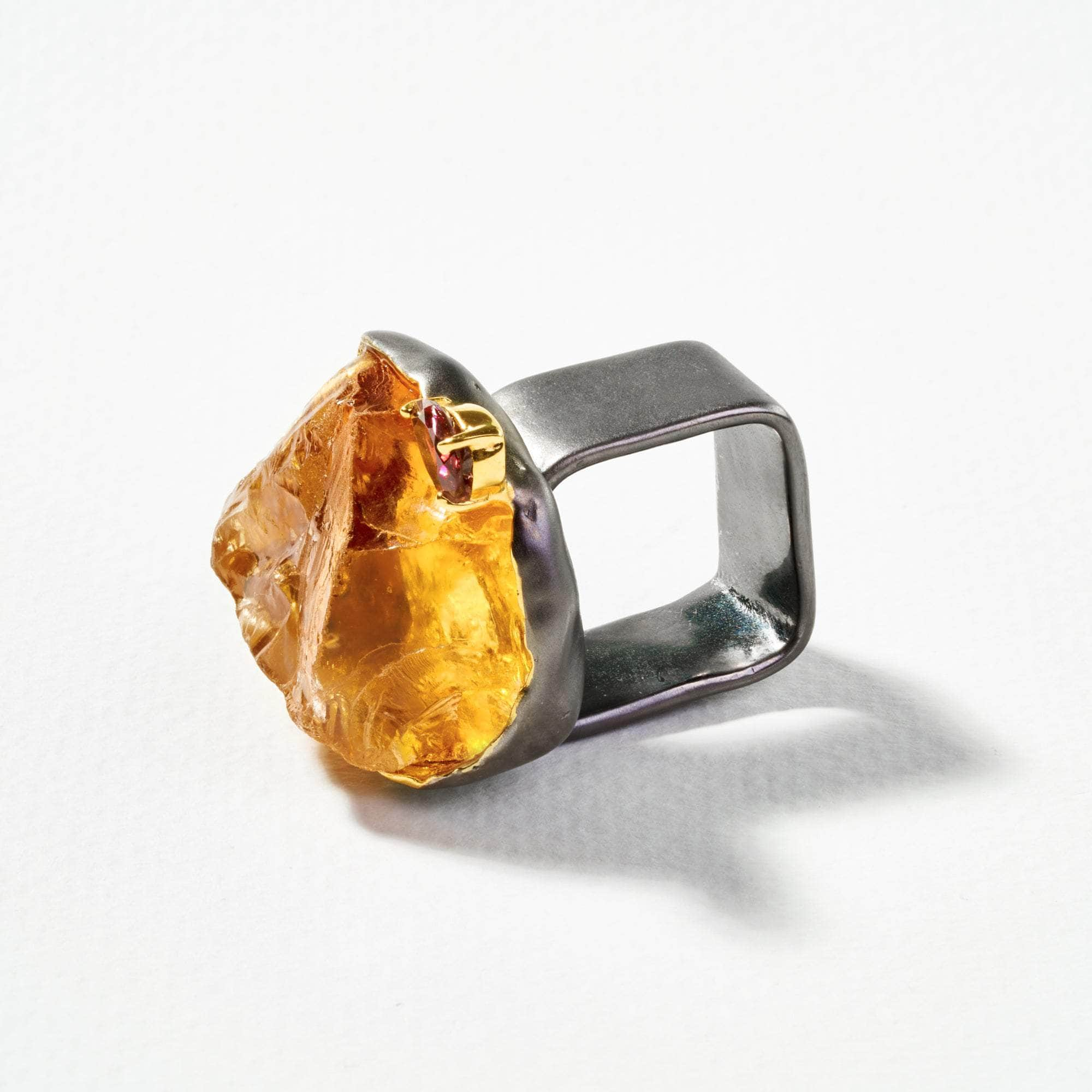 Anders Rough Citrine and Pink Tourmaline Ring GERMAN KABIRSKI