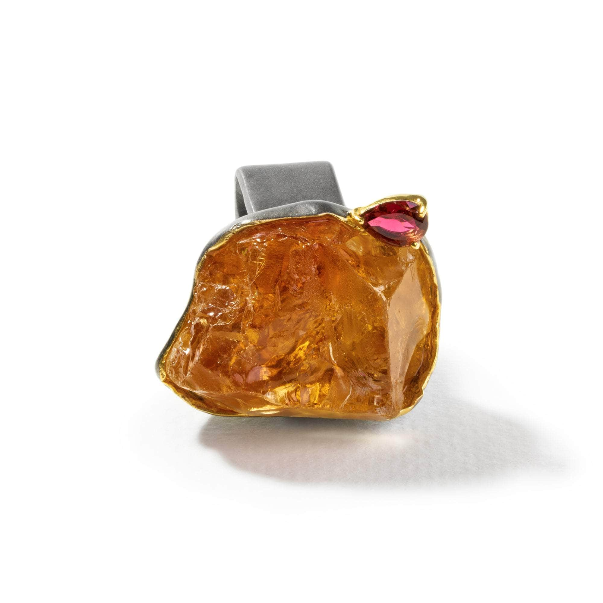 Anders Rough Citrine and Pink Tourmaline Ring GERMAN KABIRSKI