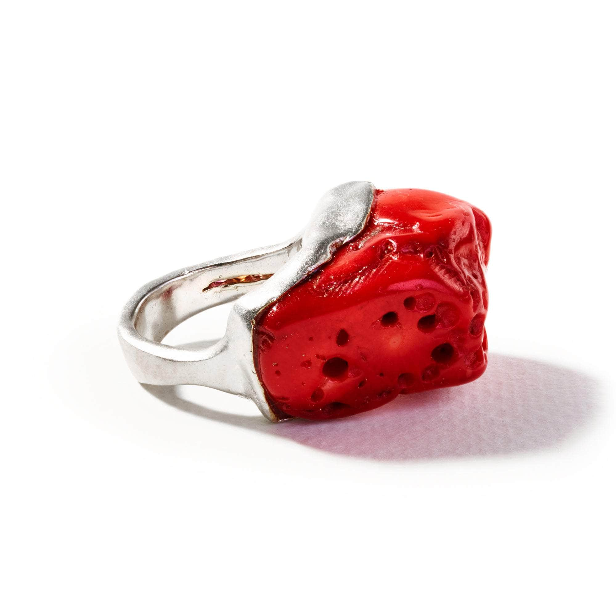 Kallis Red Coral and Mixed Sapphire Ring GERMAN KABIRSKI