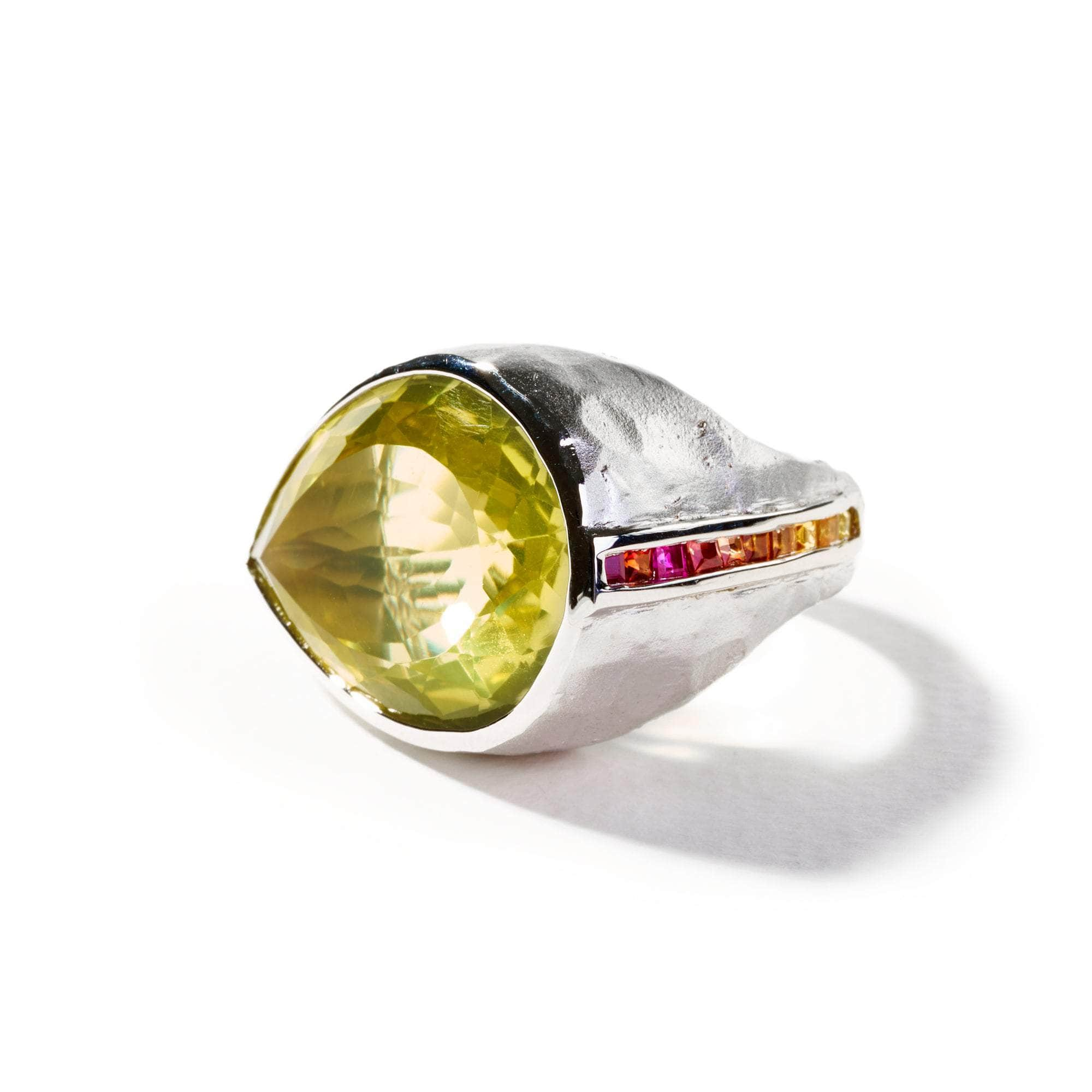 Onni Lemon Quartz and Mixed Sapphire Ring GERMAN KABIRSKI