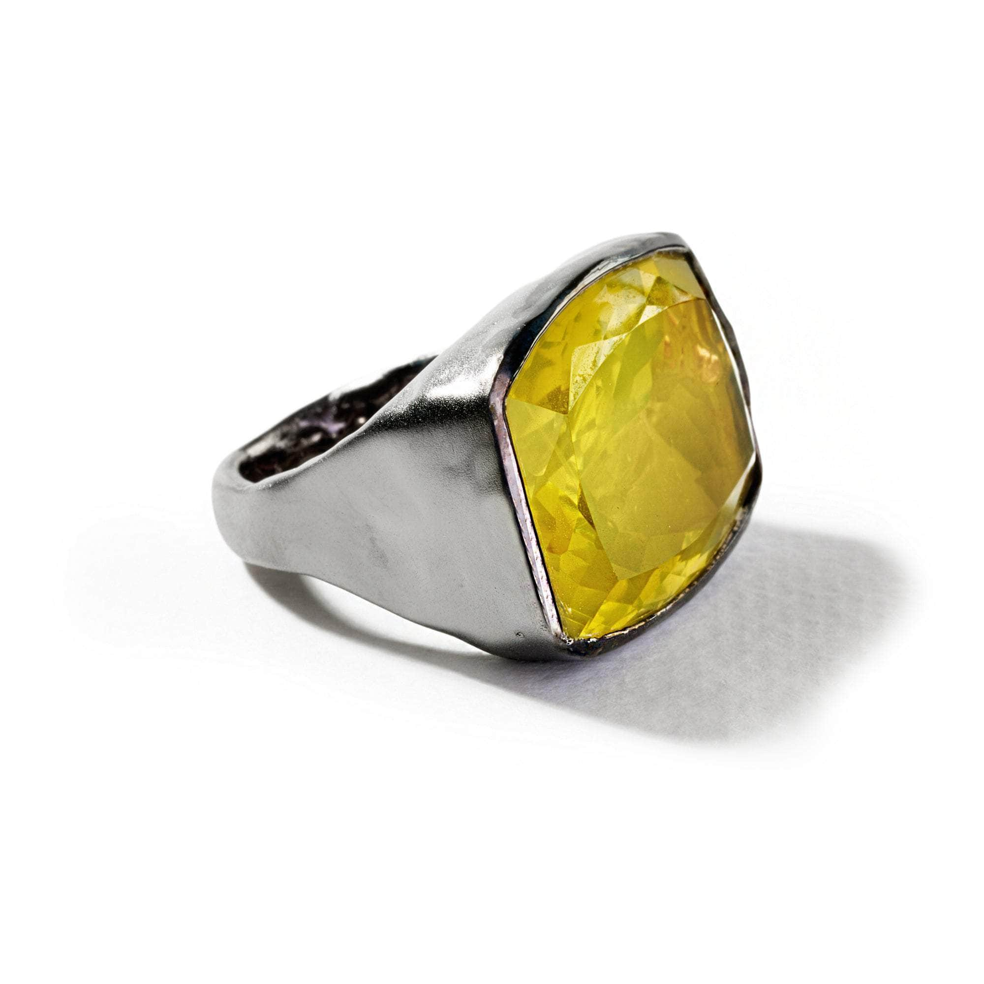 Auro Lemon Quartz and Mixed Sapphire Ring GERMAN KABIRSKI