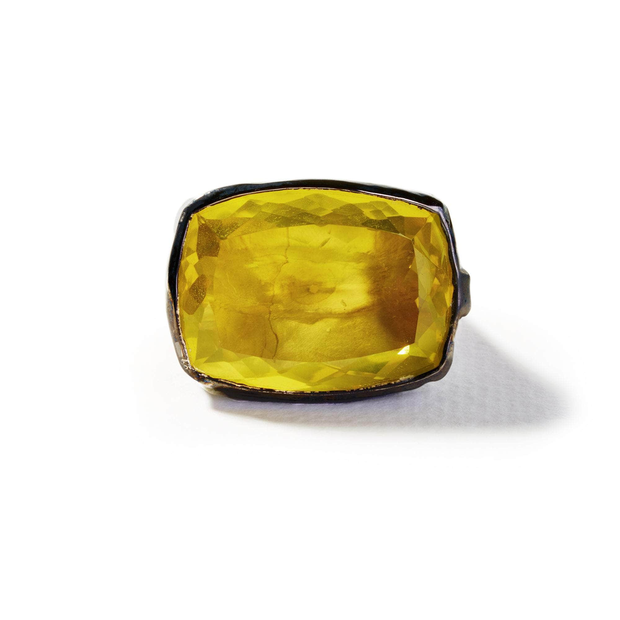 Auro Lemon Quartz and Mixed Sapphire Ring GERMAN KABIRSKI