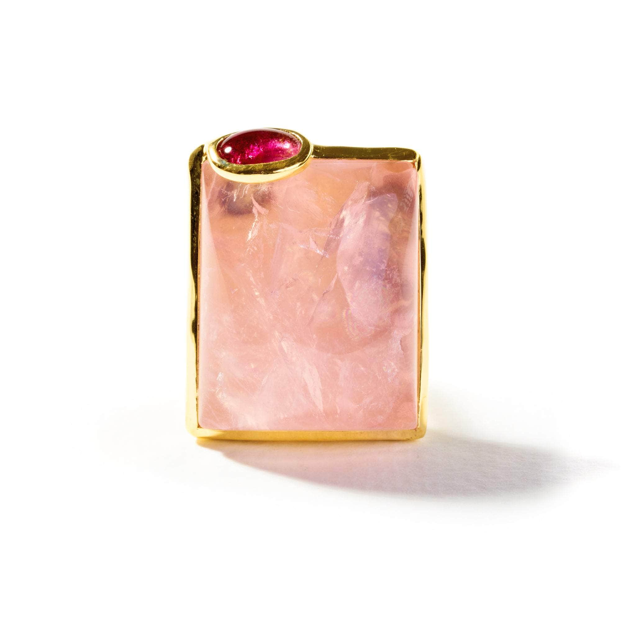 Delsh Rose Quartz and Pink Tourmaline Ring GERMAN KABIRSKI