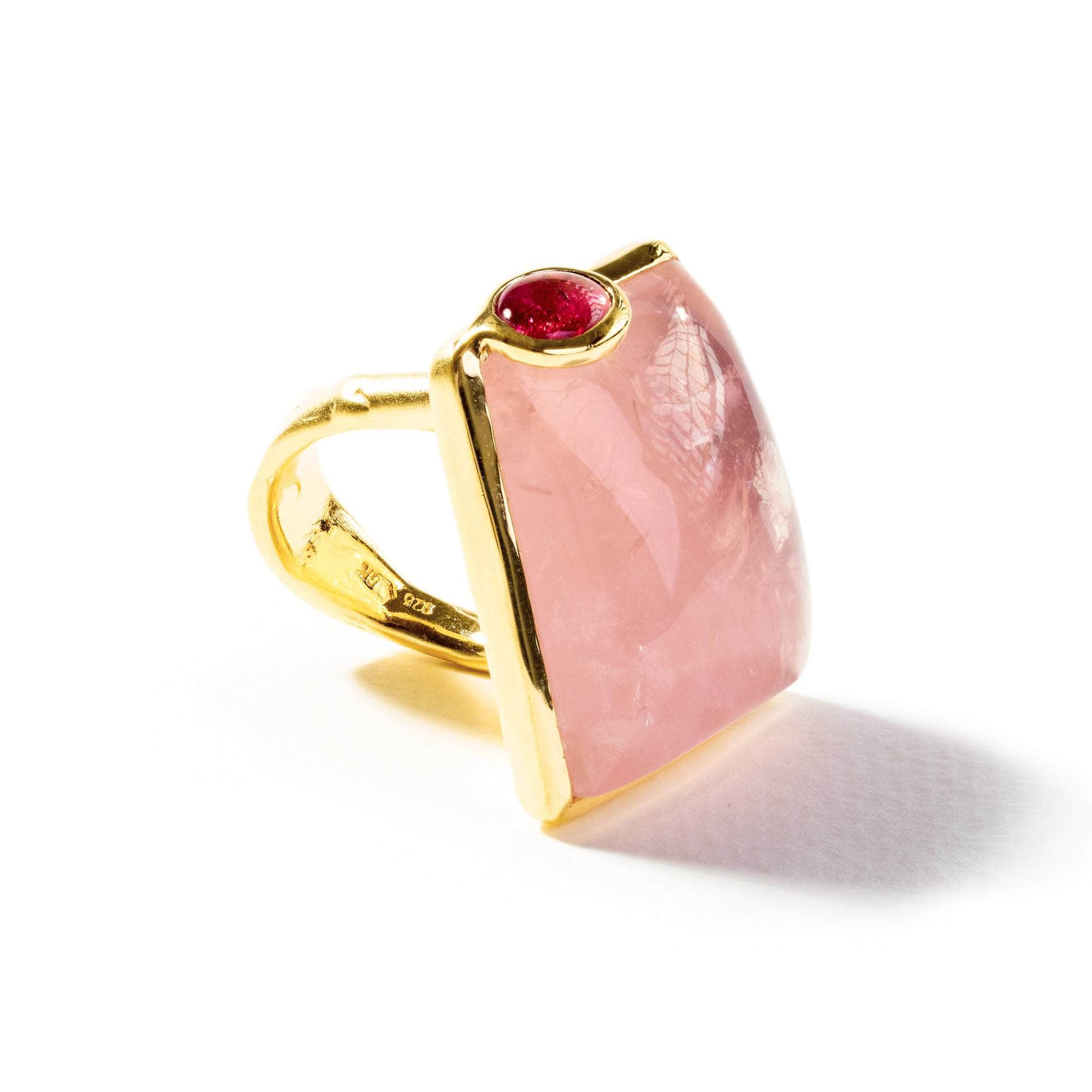 Delsh Rose Quartz and Pink Tourmaline Ring GERMAN KABIRSKI