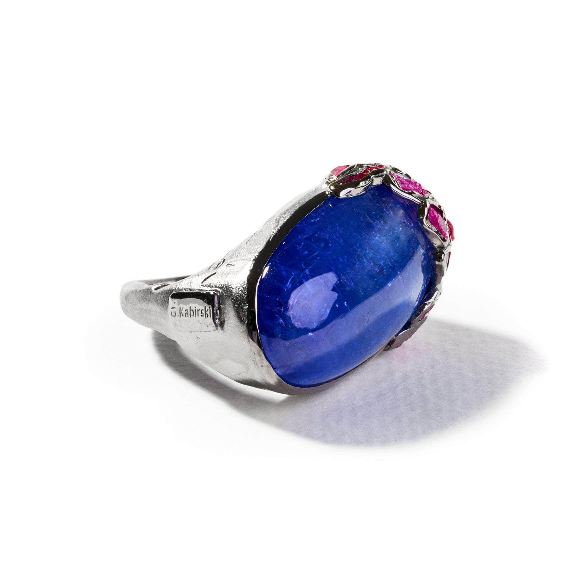 Arame Tanzanite and Rough Ruby Ring GERMAN KABIRSKI