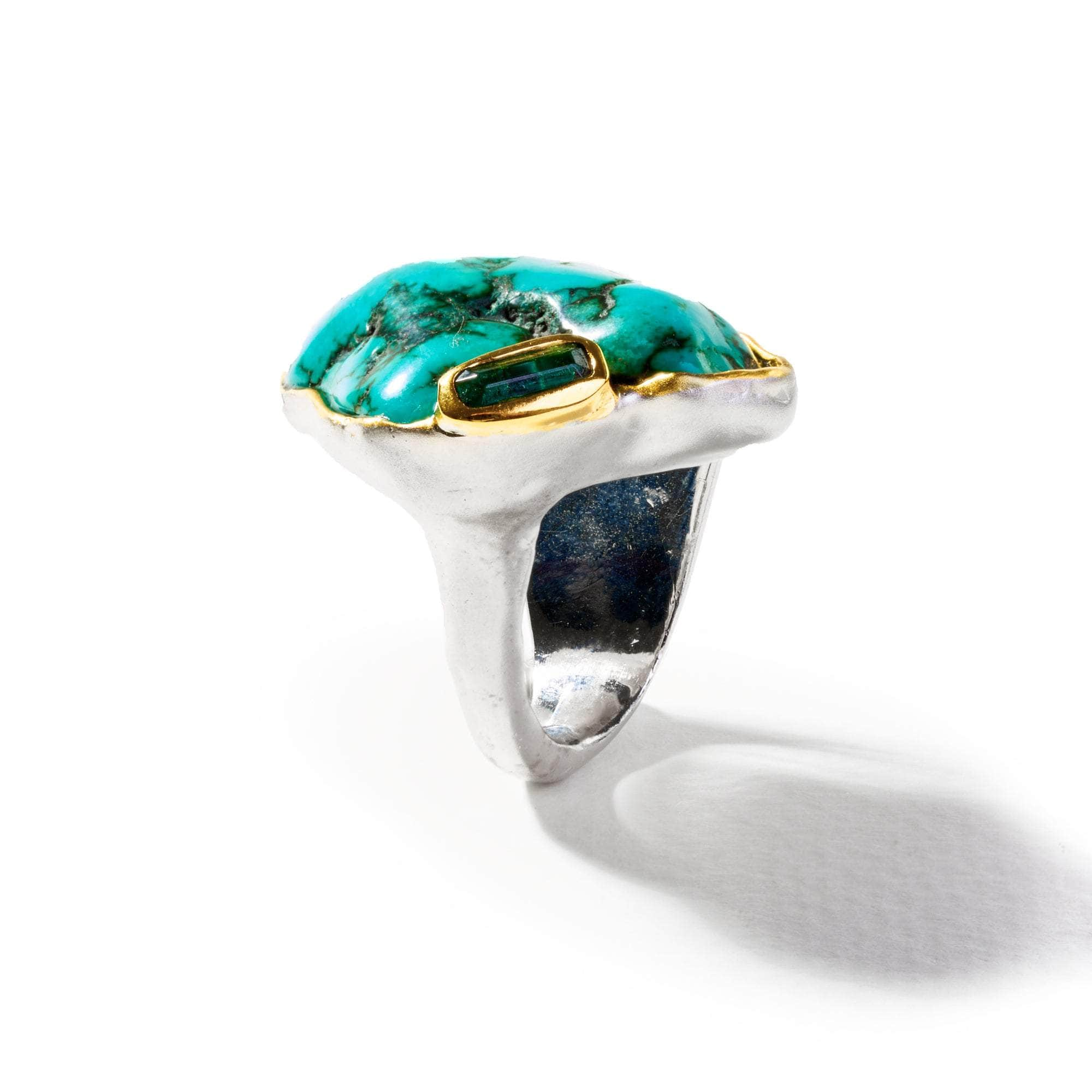 Jarvi Turquoise and Dark Olive Tourmaline Ring GERMAN KABIRSKI