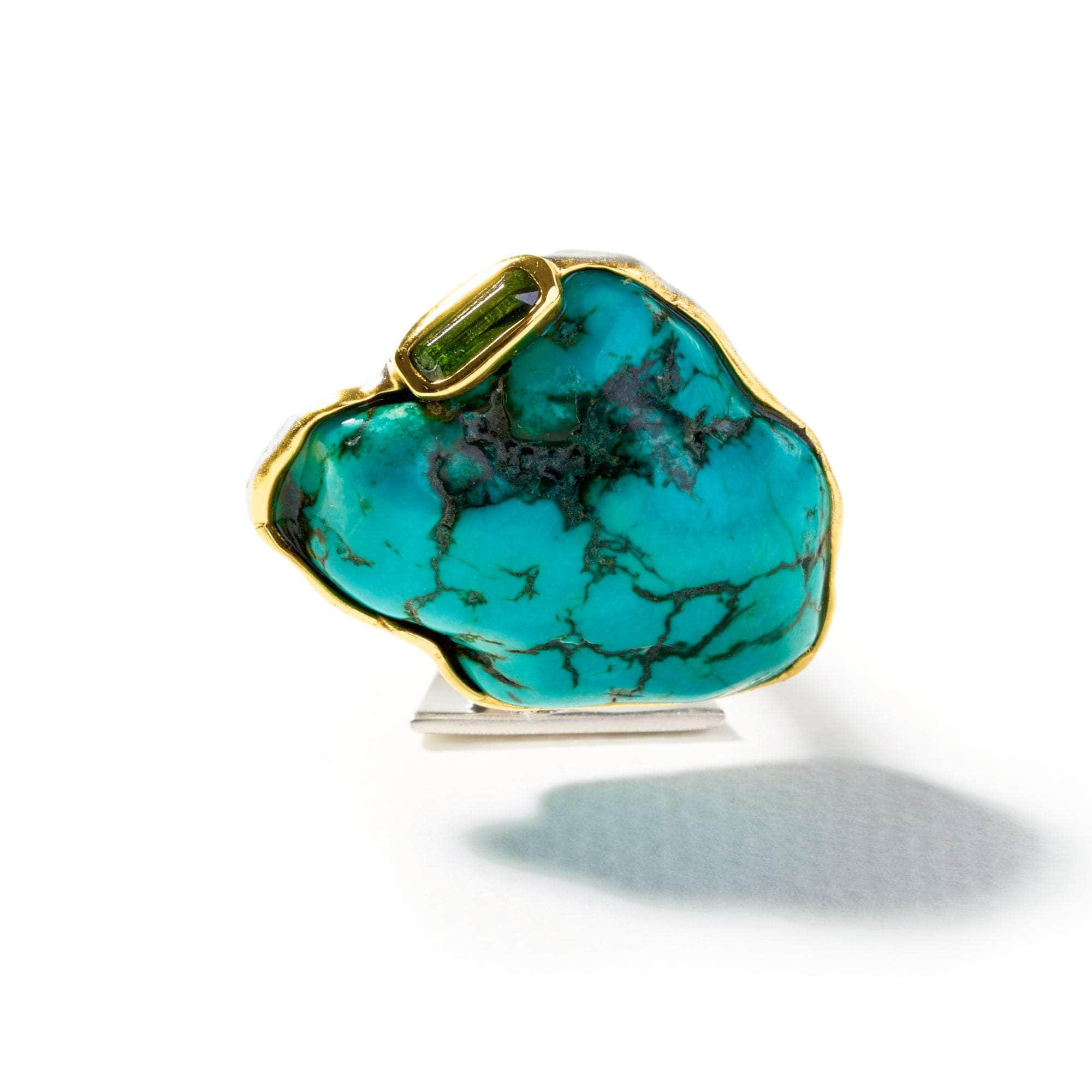 Jarvi Turquoise and Dark Olive Tourmaline Ring GERMAN KABIRSKI