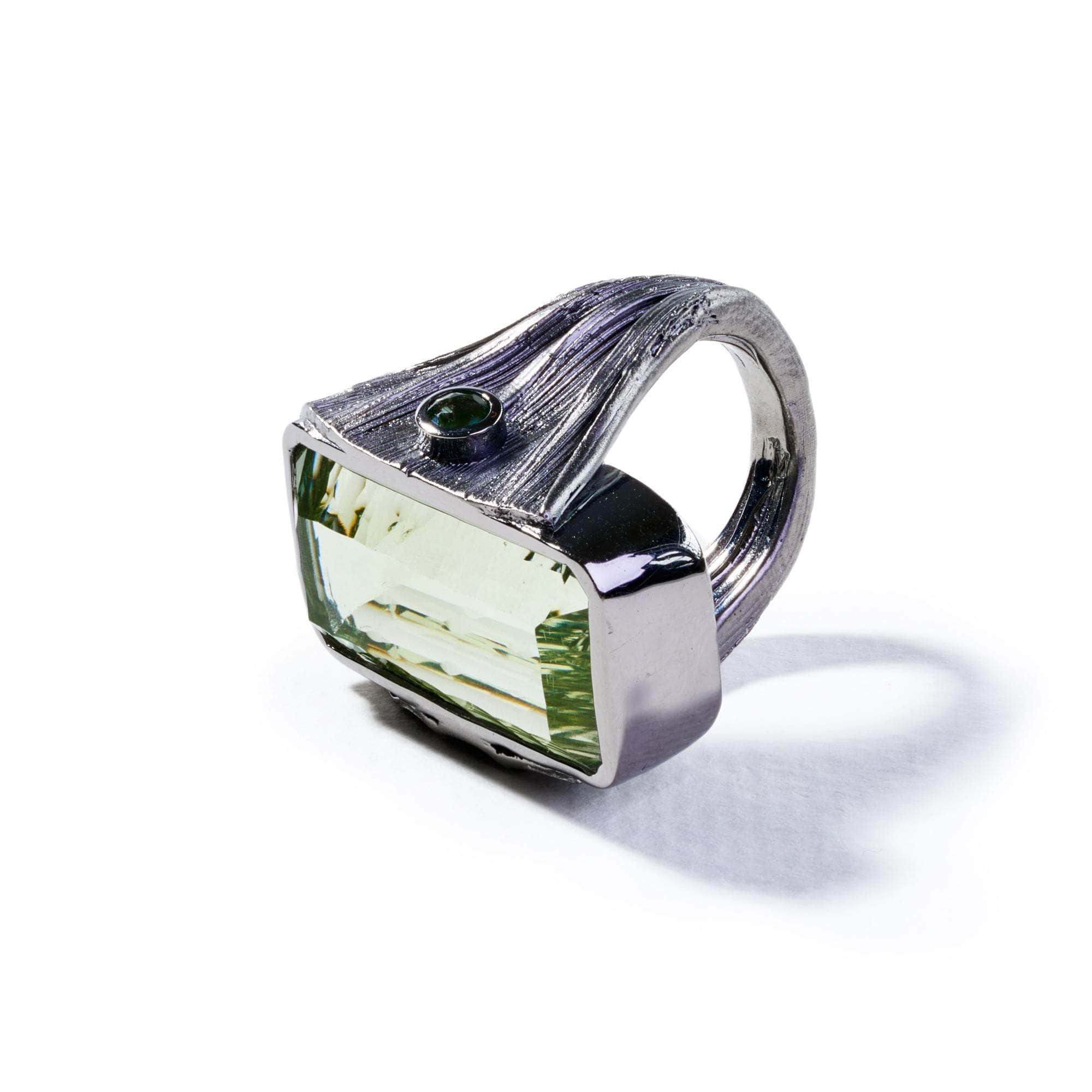 Linse Green Amethyst and Green Sapphire Ring GERMAN KABIRSKI