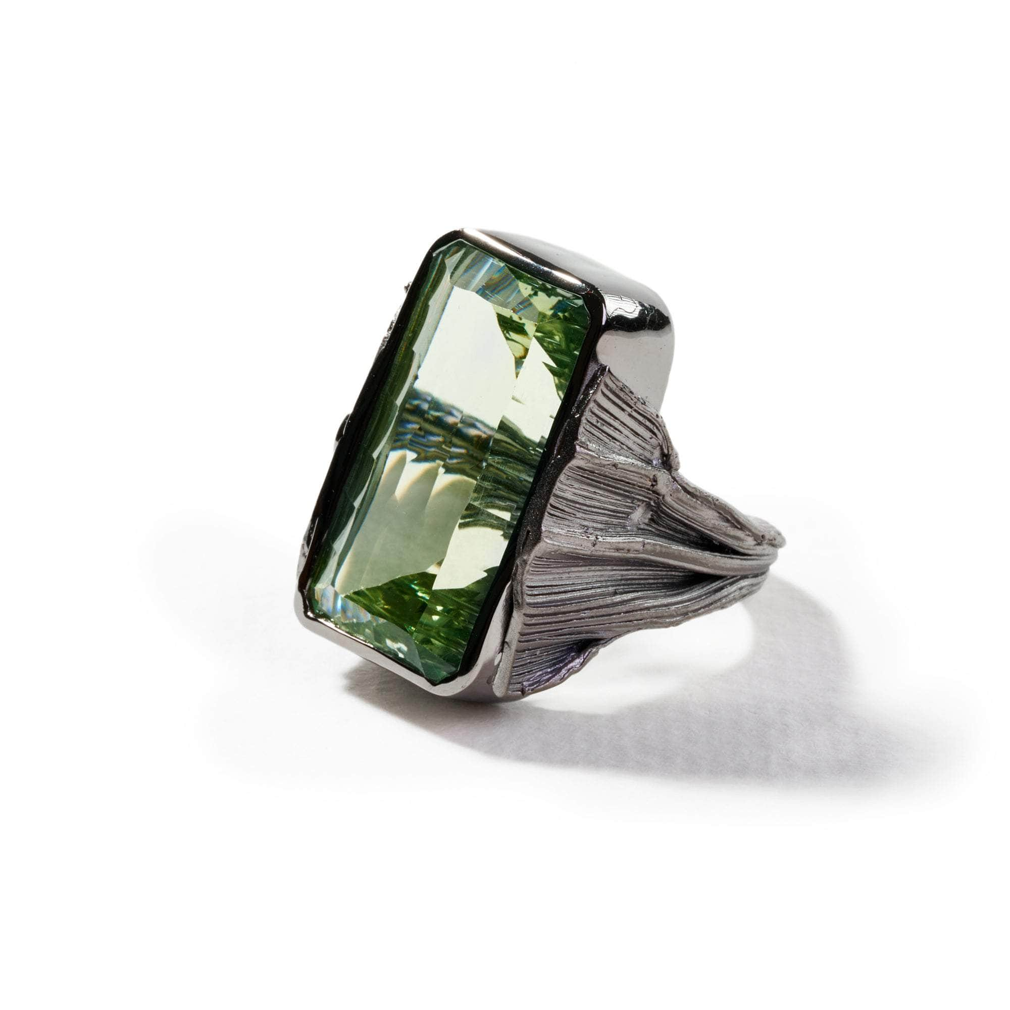 Linse Green Amethyst and Green Sapphire Ring GERMAN KABIRSKI