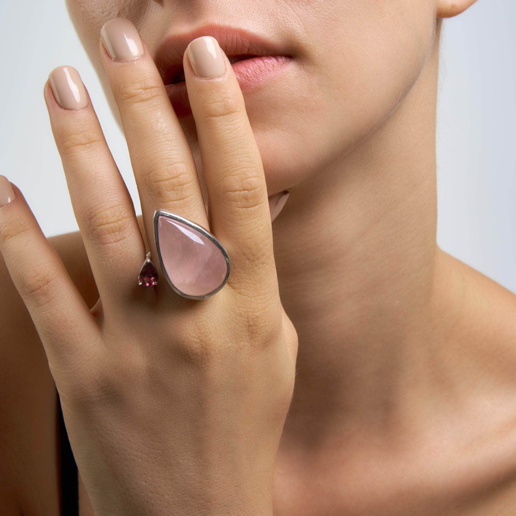 Kratos Rose Quartz and Pink Tourmaline Ring GERMAN KABIRSKI